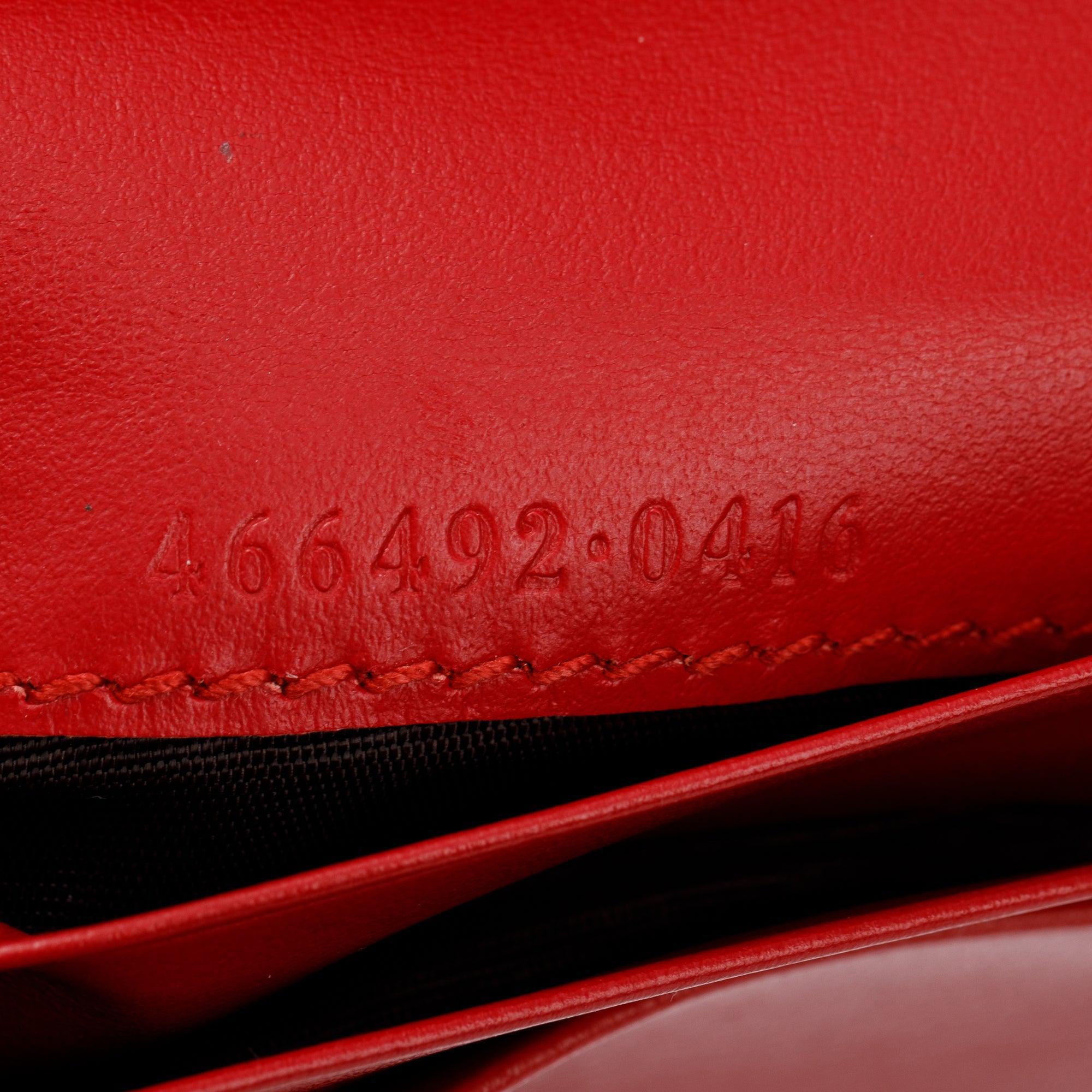 Gucci Red GG Marmont Matelasse Leather Card Case Wallet w/ Box