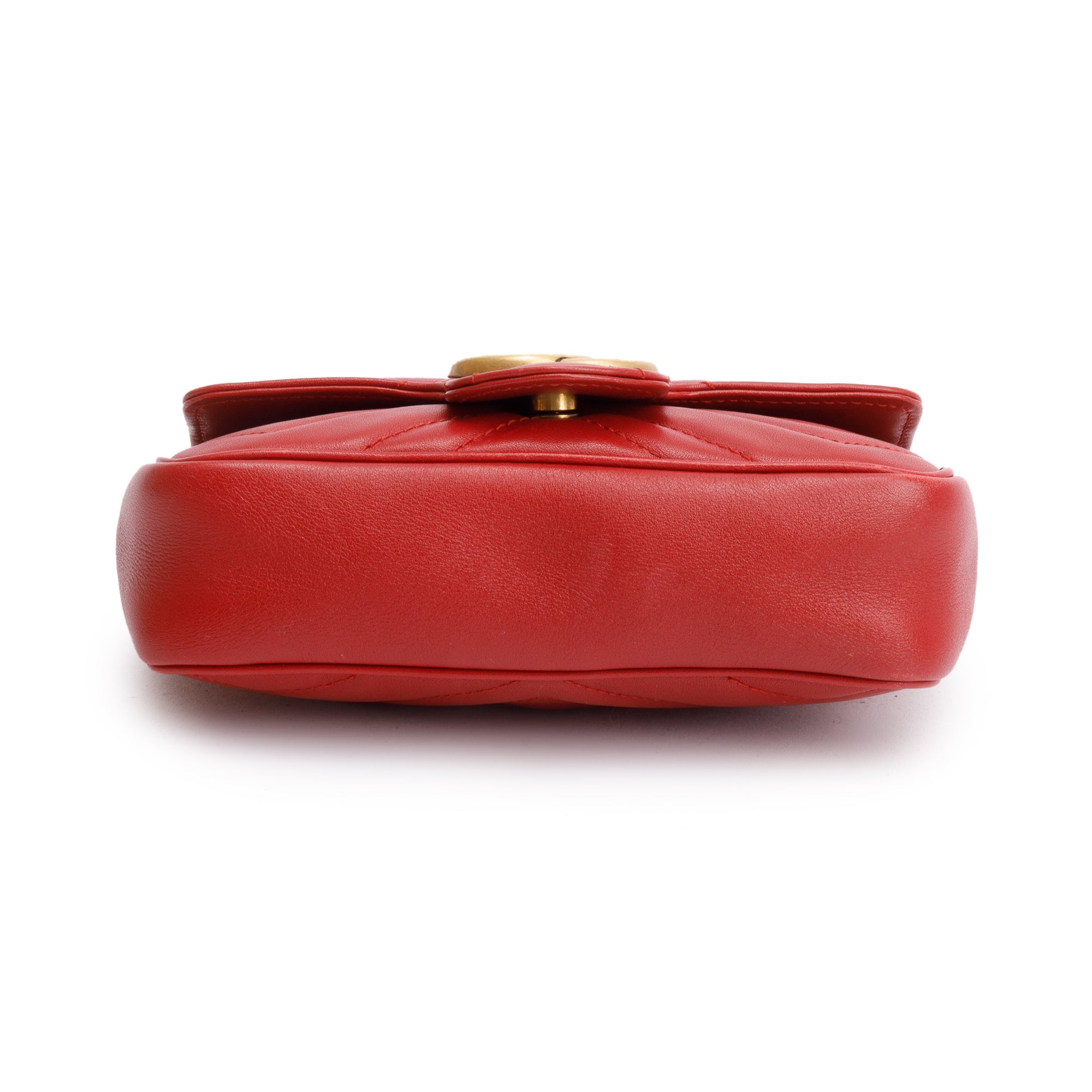 Gucci Red GG Marmont Matelasse Leather Super Mini Bag