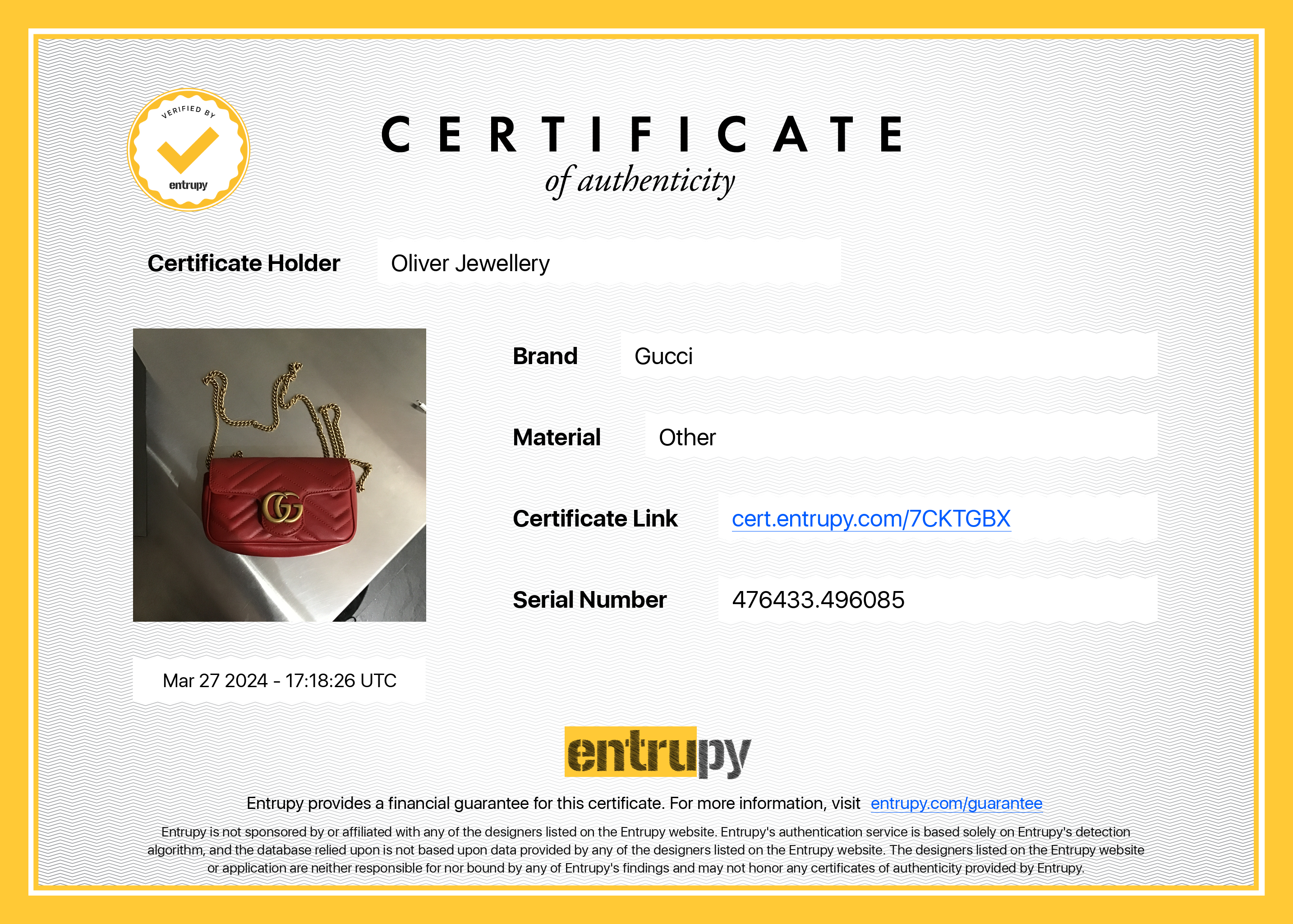 Gucci Red GG Marmont Matelasse Leather Super Mini Bag w/ Box