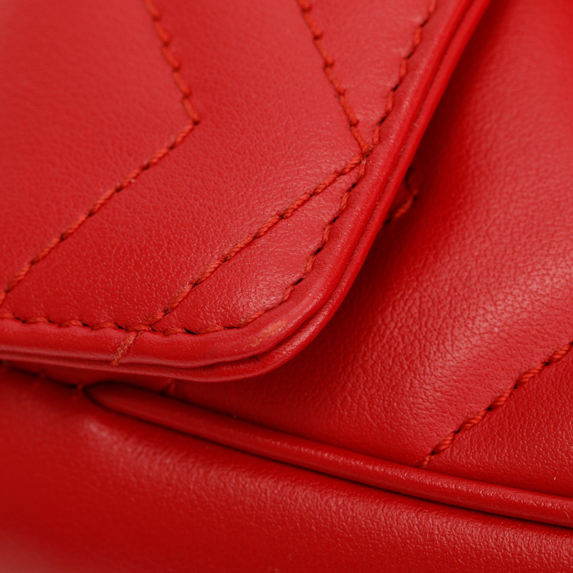 Gucci Red GG Marmont Matelasse Leather Super Mini Bag w/ Box