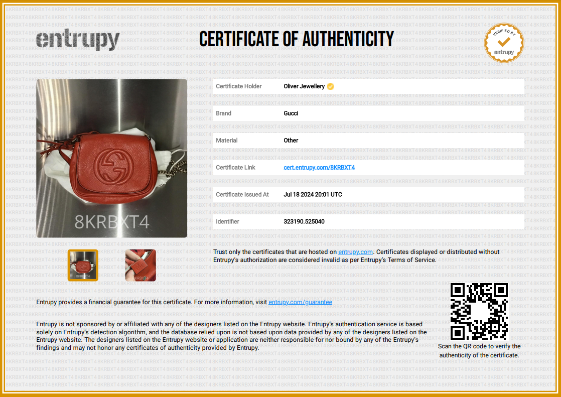 Gucci Red Grained Calfskin Leather Small Soho Chain Crossbody Bag