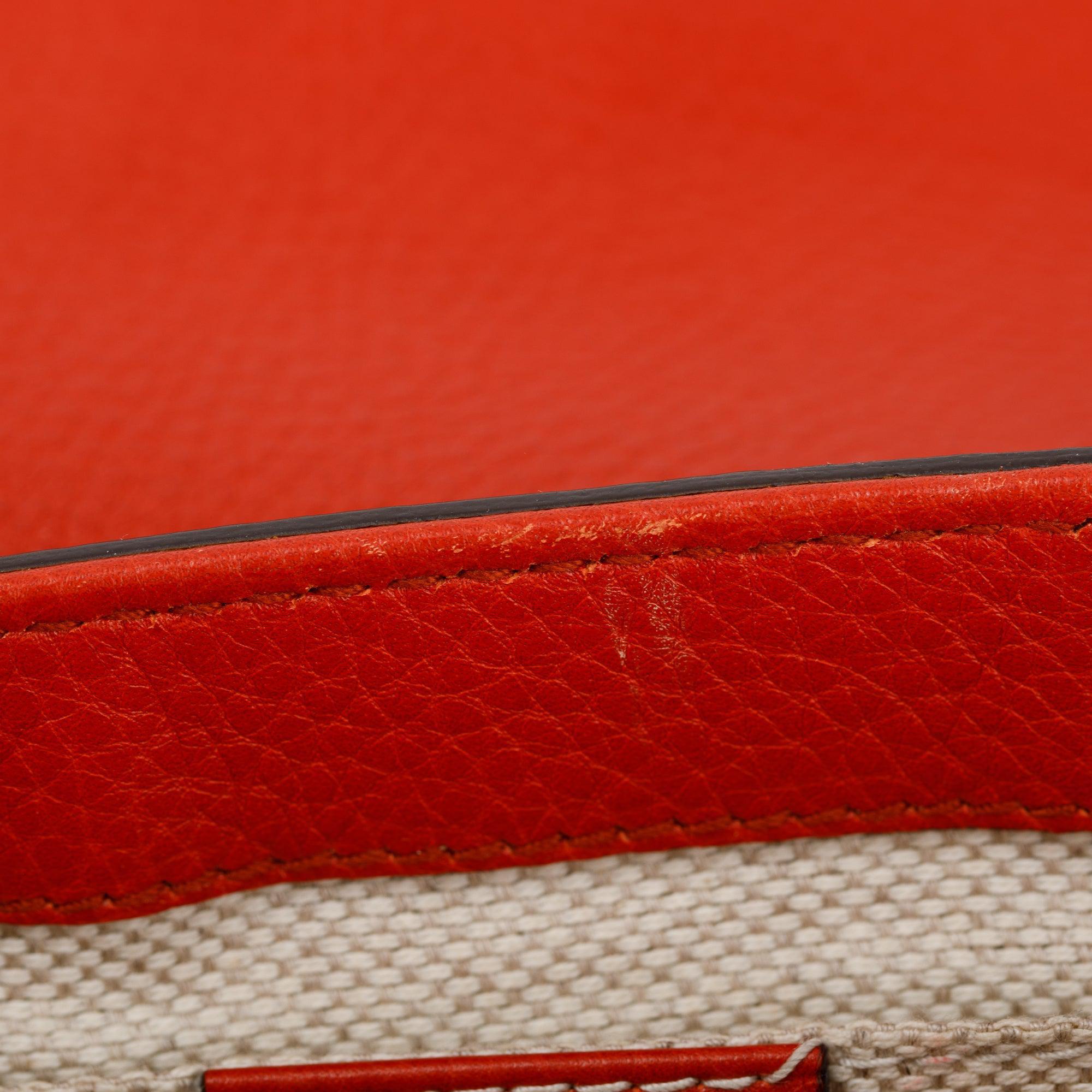 Gucci Red Grained Calfskin Leather Small Soho Chain Crossbody Bag