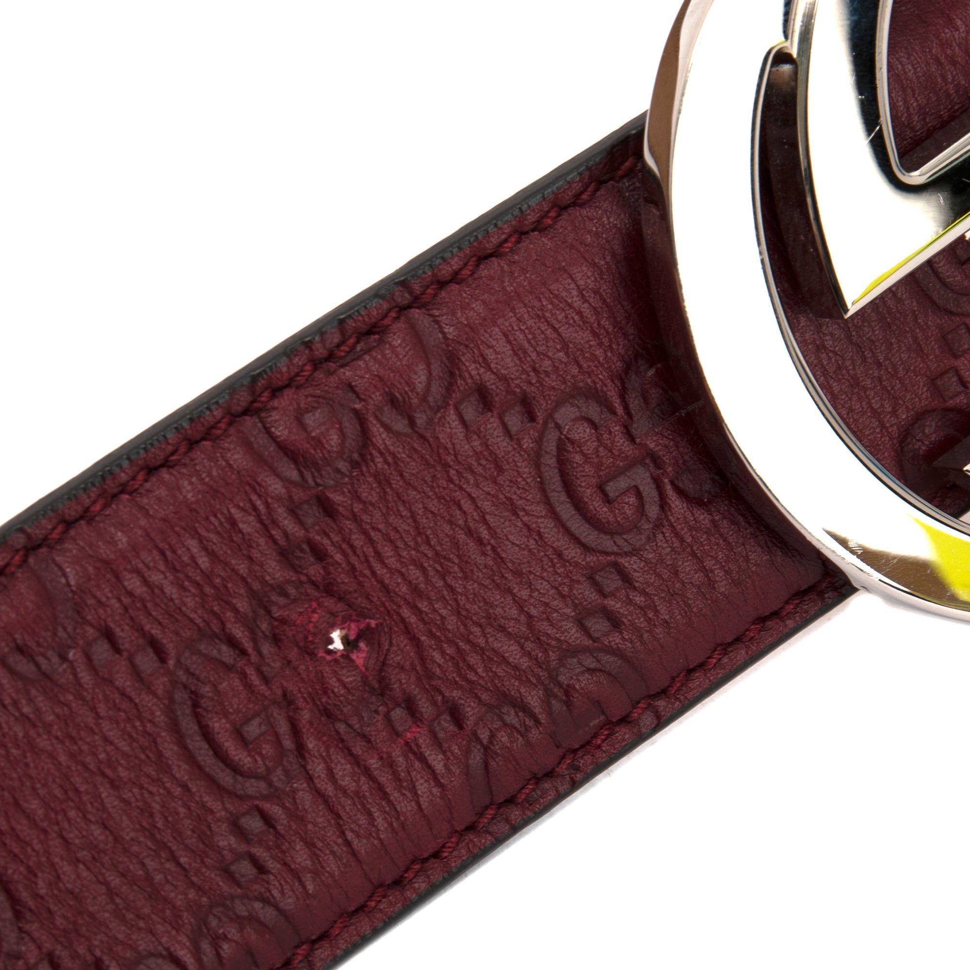 Gucci Red Guccissima Leather Belt with Double G Buckle