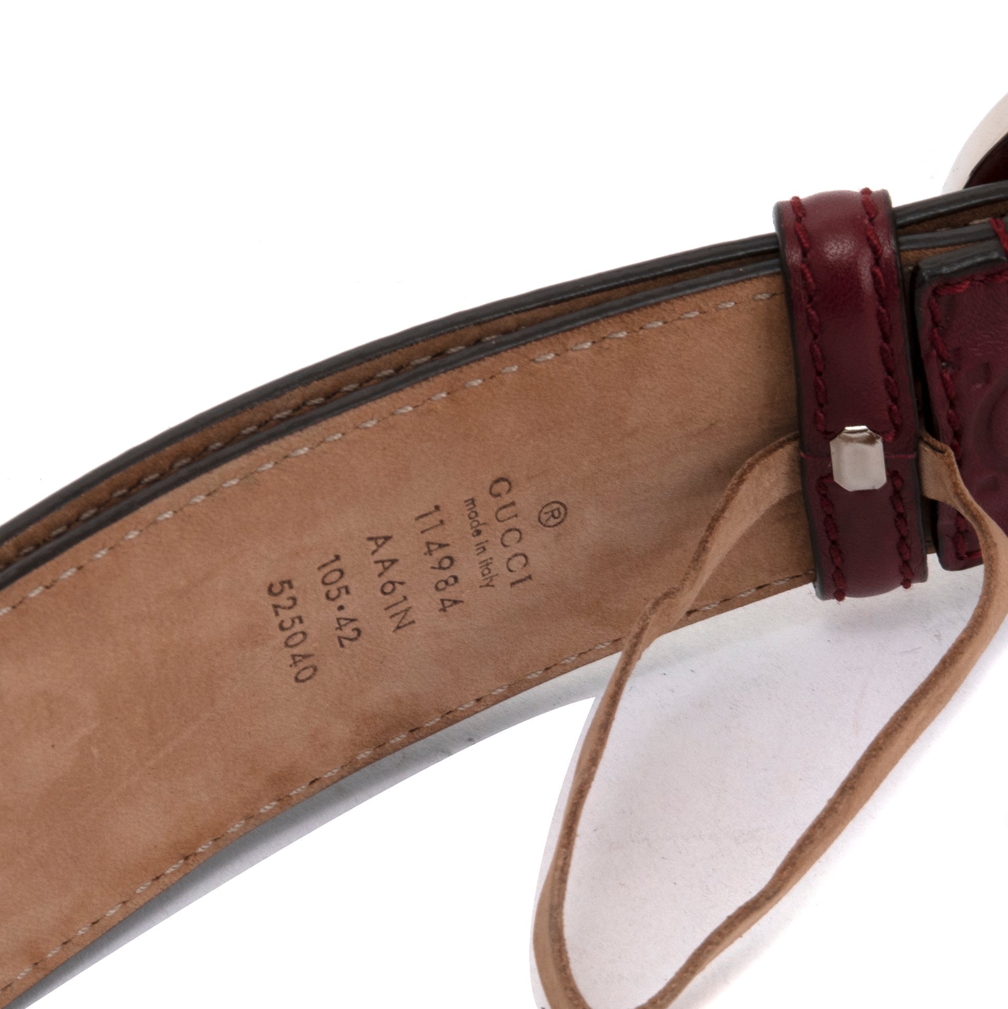 Gucci Red Guccissima Leather Belt with Double G Buckle