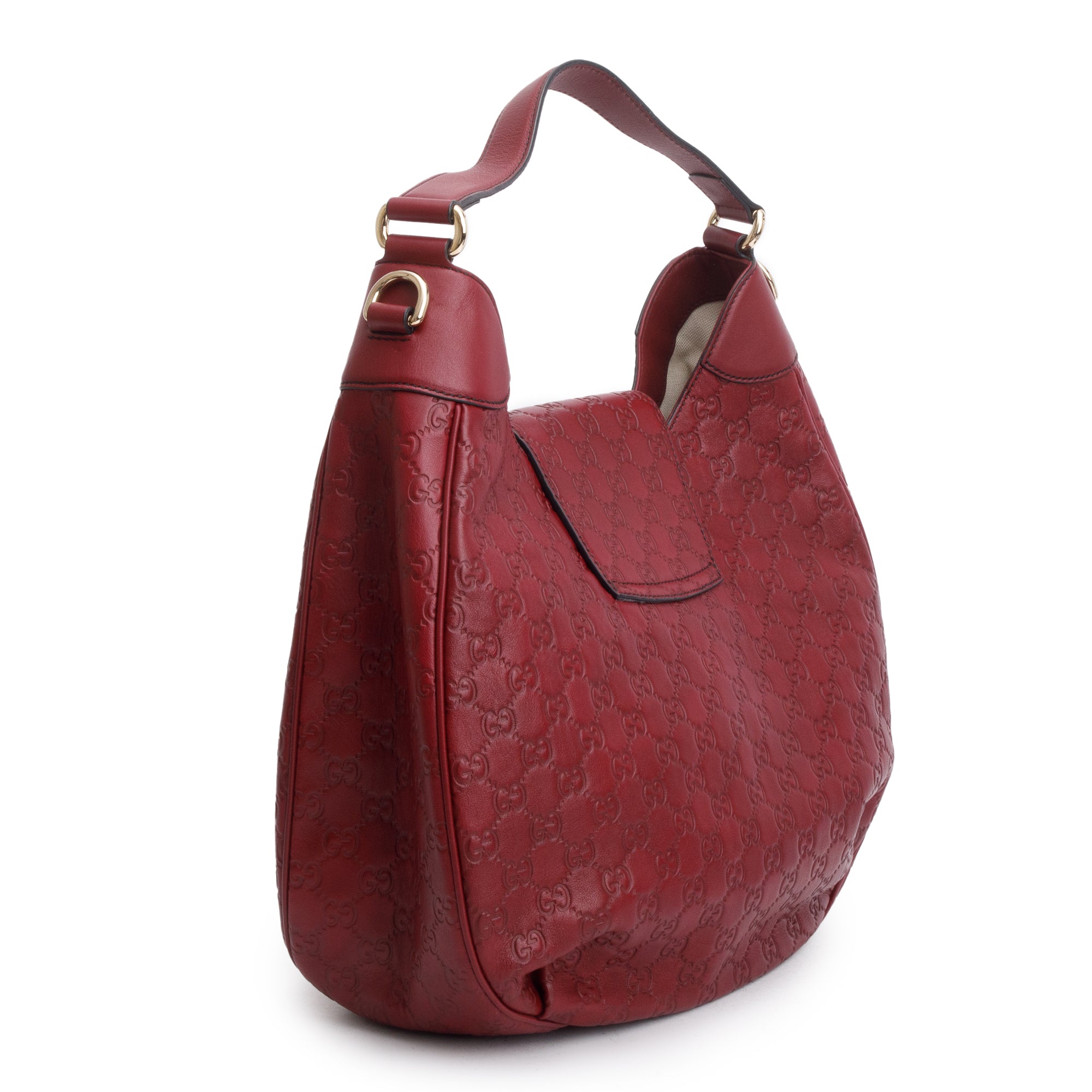 Gucci Red Guccissima Leather Medium Emily Chain Hobo Bag