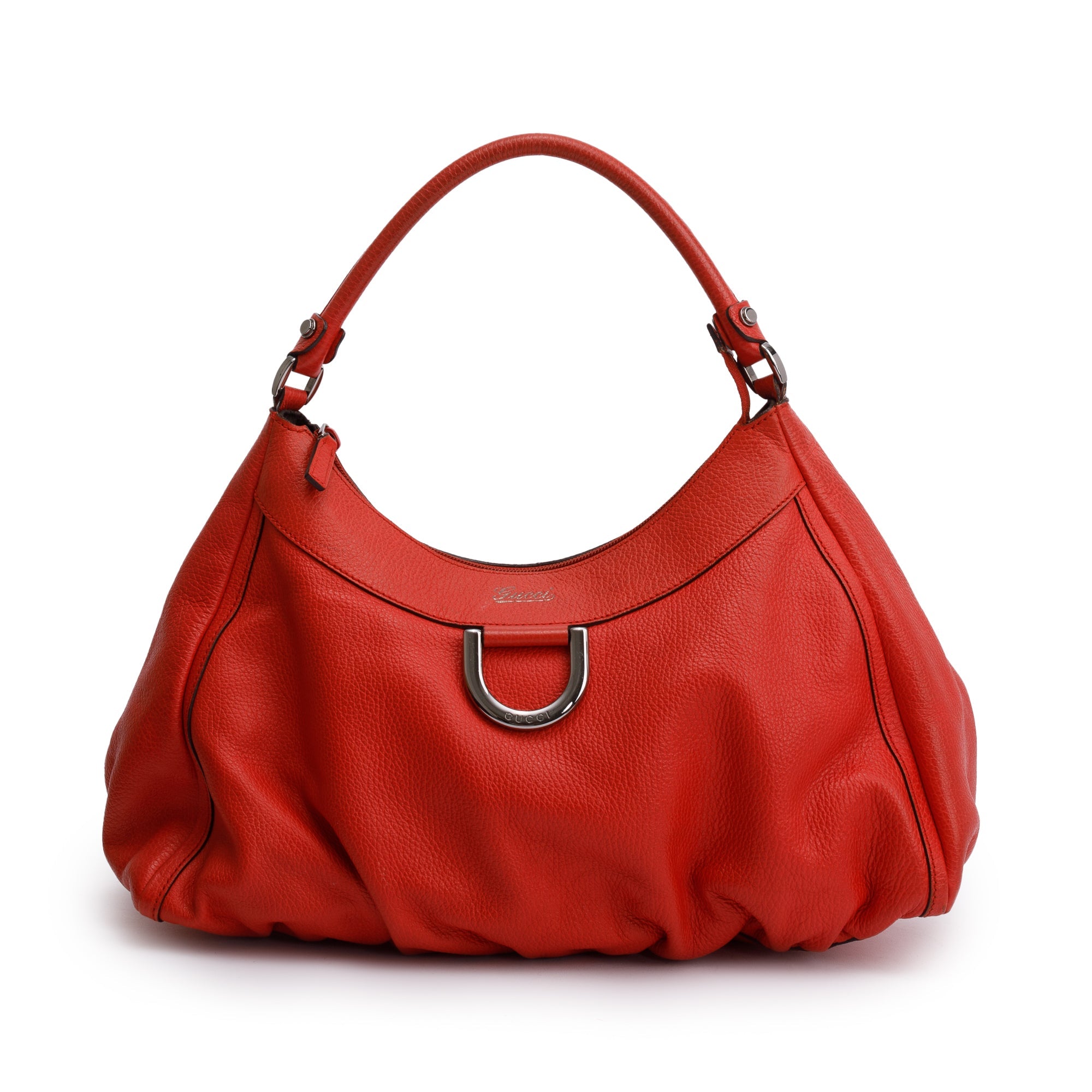 Gucci Red Leather Medium Abbey D-Ring Hobo