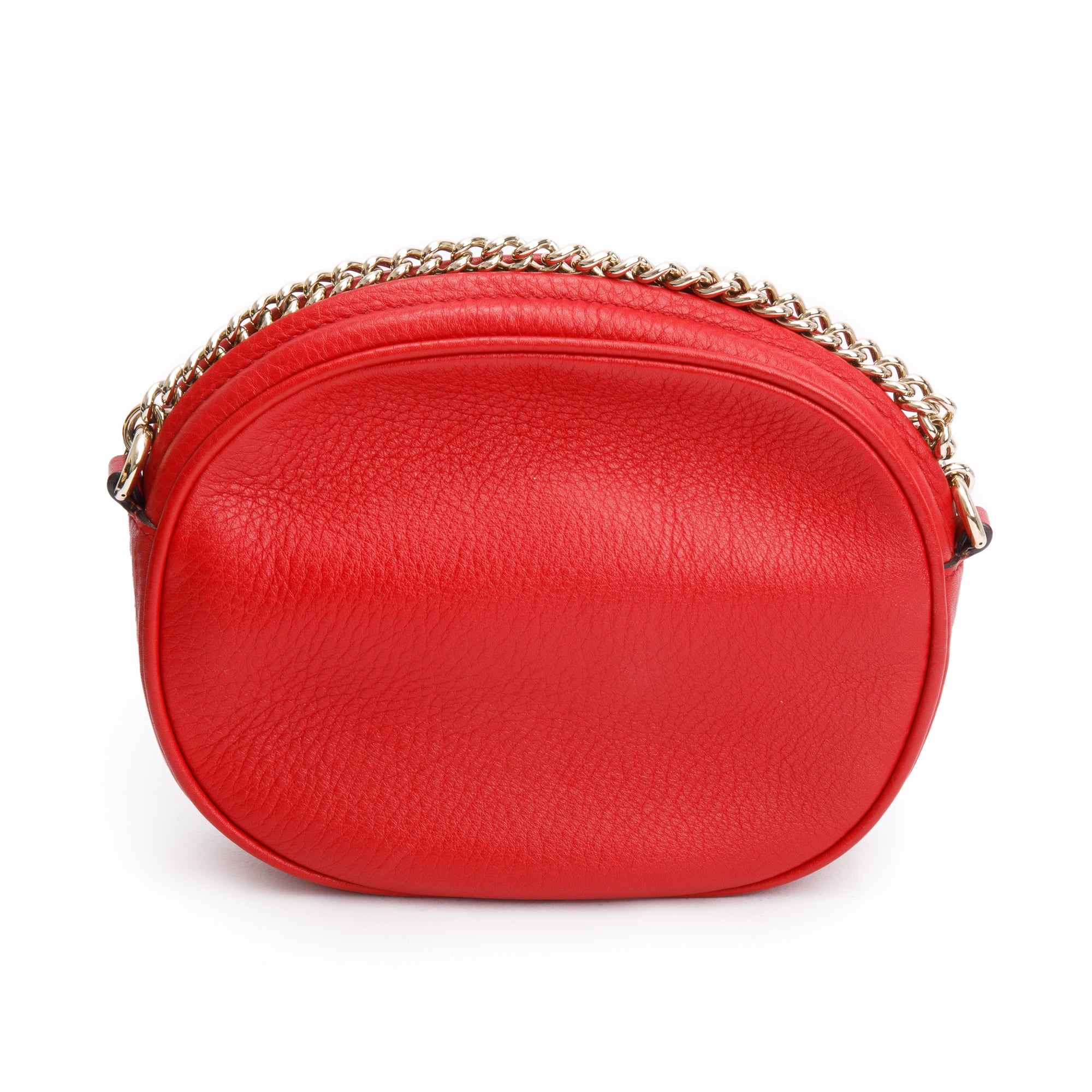 Gucci Red Leather Mini Soho Chain Crossbody Bag