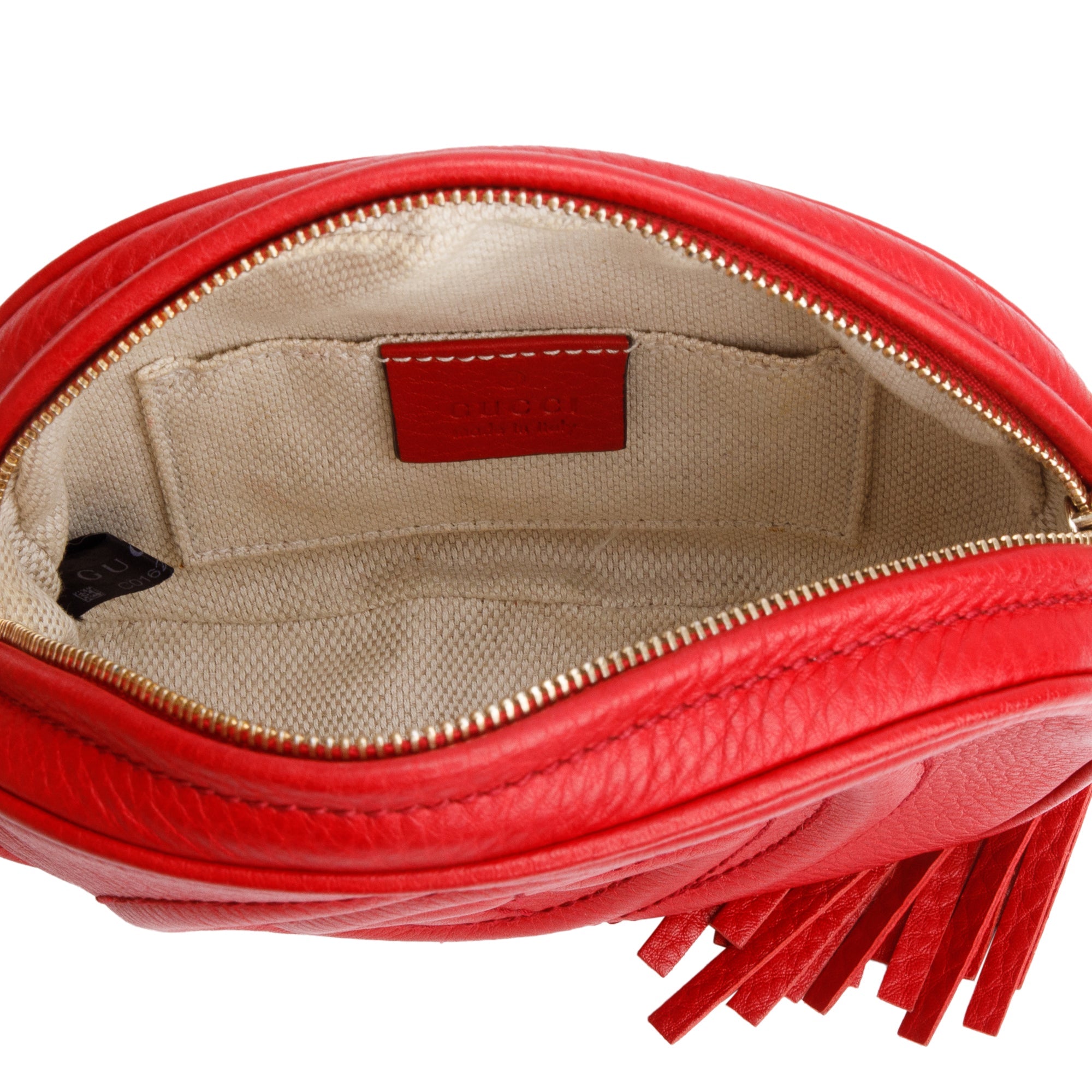 Gucci Red Leather Mini Soho Chain Crossbody Bag