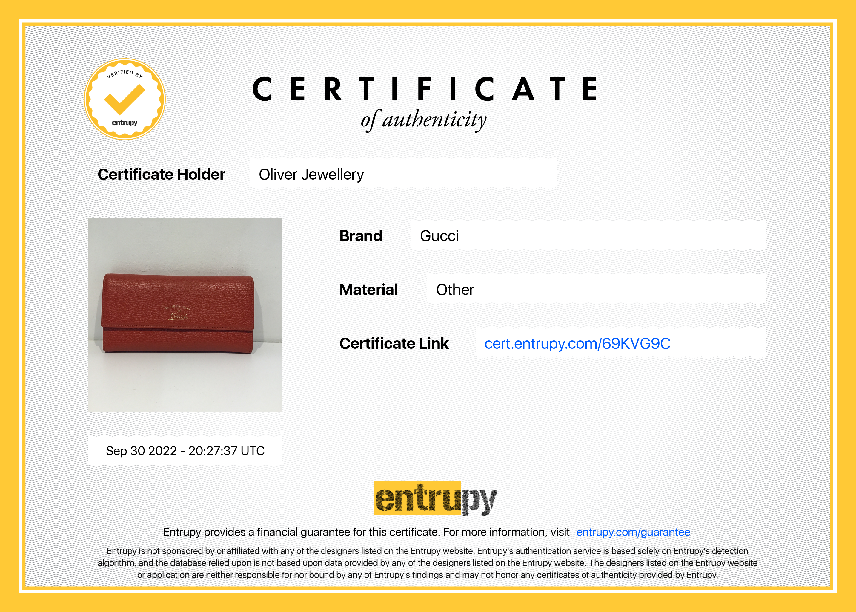 Gucci Red Leather Swing Continental Wallet w/ Box