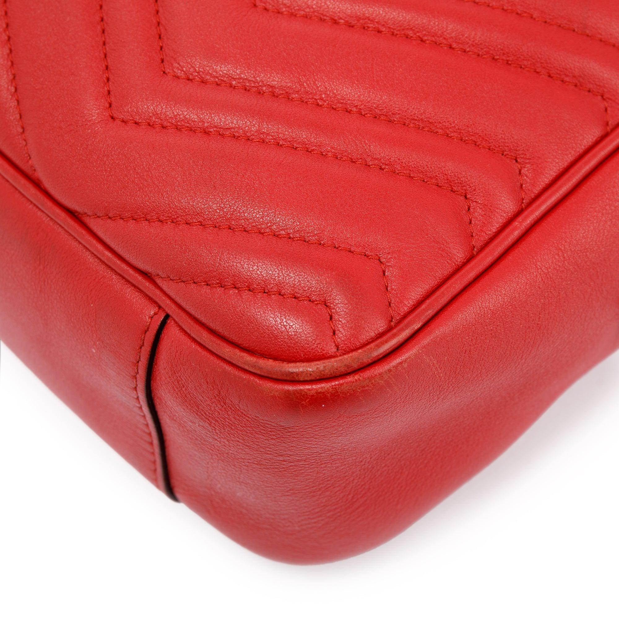 Gucci Red Medium GG Marmont Matelasse Bag