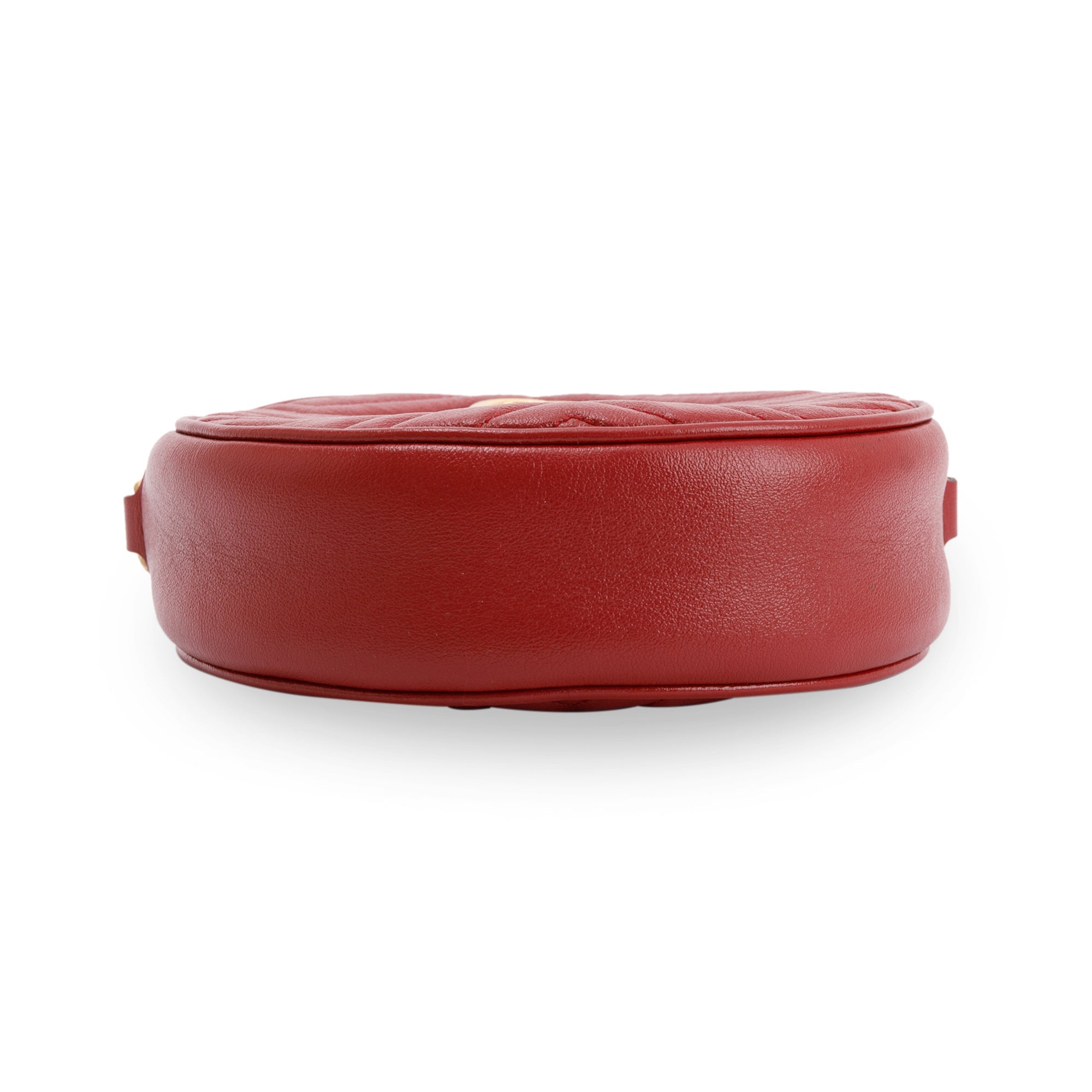 Gucci Red Mini GG Marmont Matelasse Round Shoulder Bag