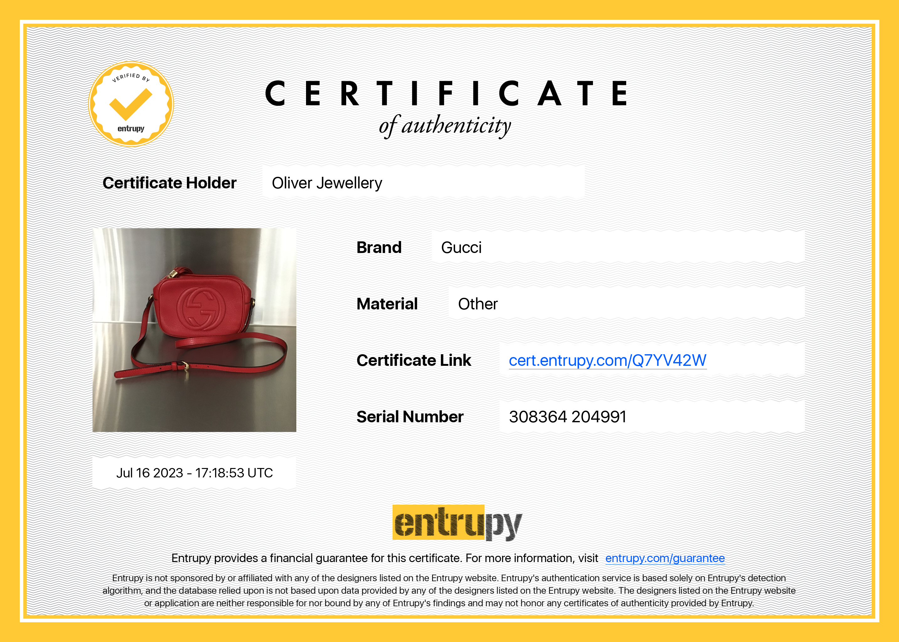 Gucci Red Soho Small Leather Disco Bag