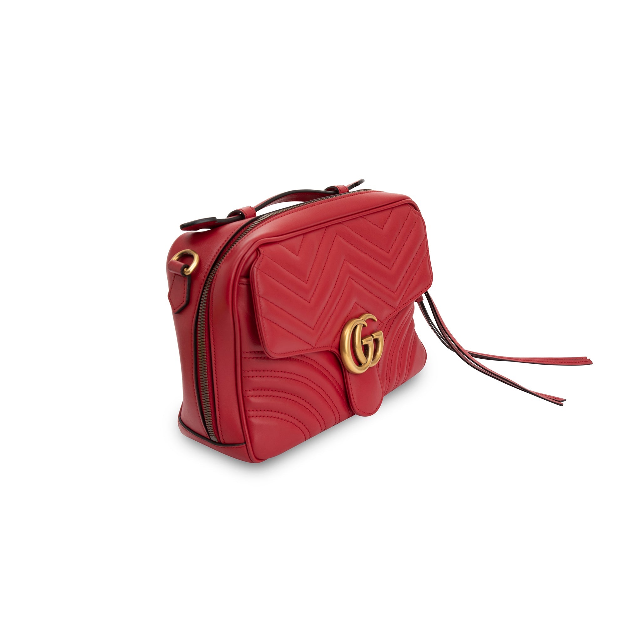 Gucci Red Sylvie Web GG Marmont Small Shoulder Bag