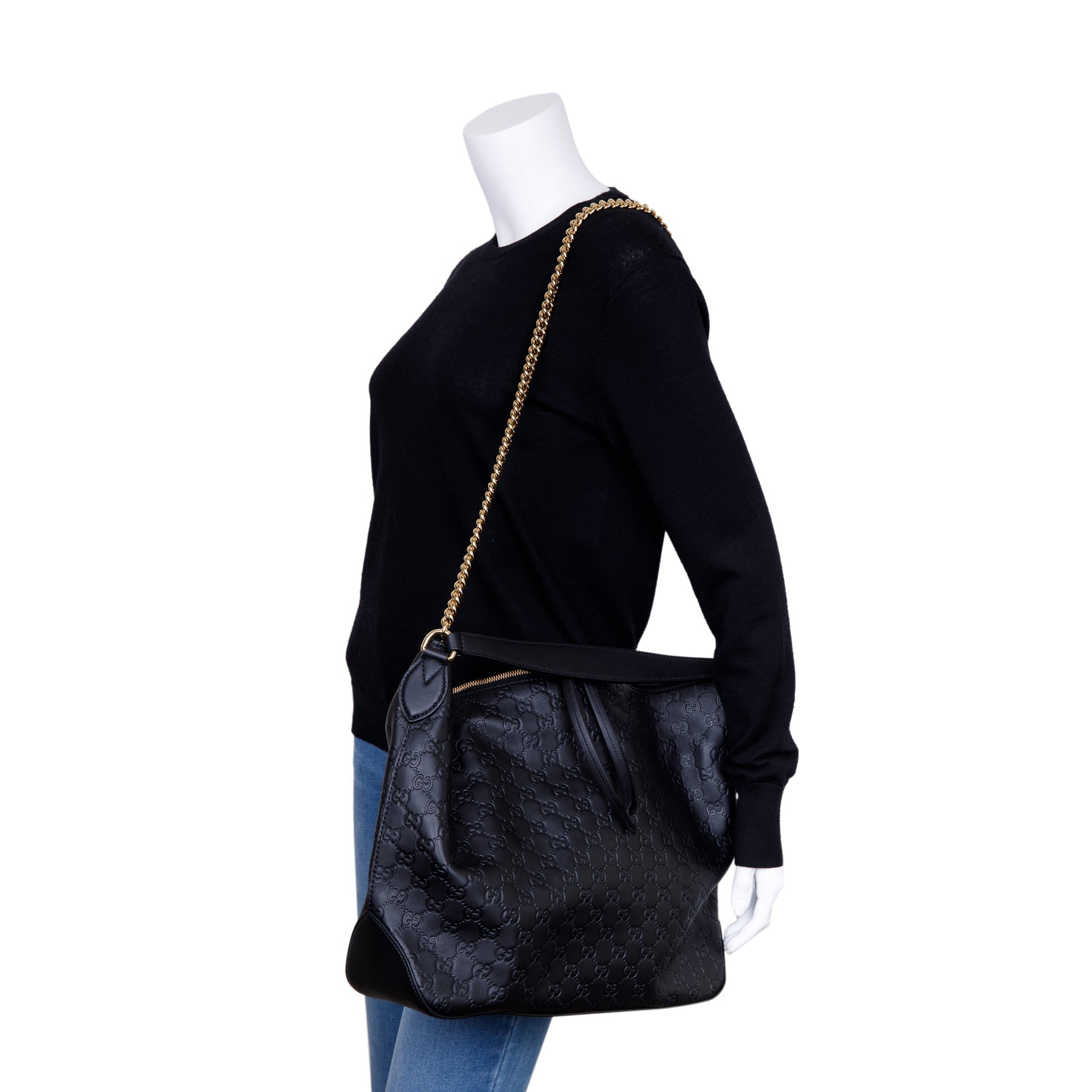 Gucci Signature Leather Linea A Large Hobo