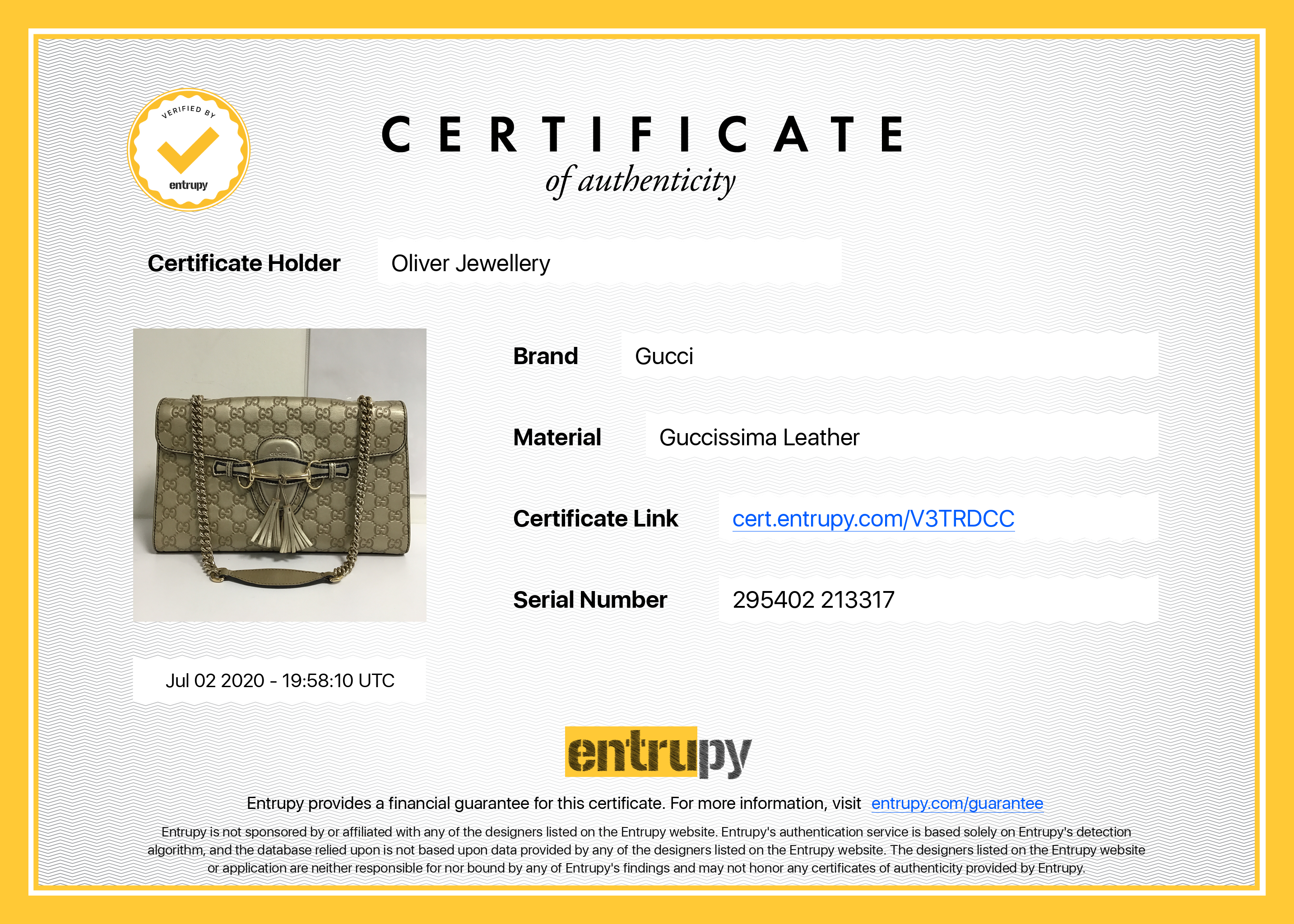 Gucci Signature Medium Emily Chain Shoulder Bag