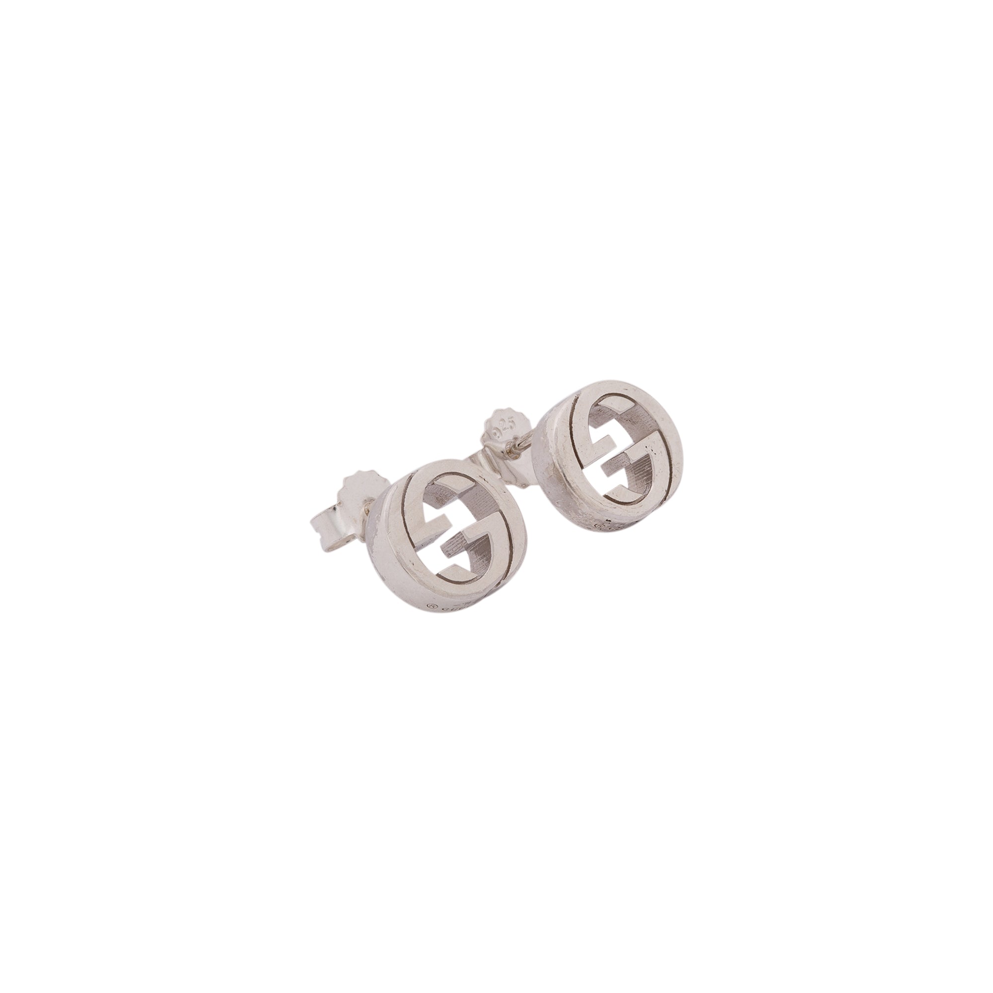 Gucci Silver Interlocking G Stud Earrings