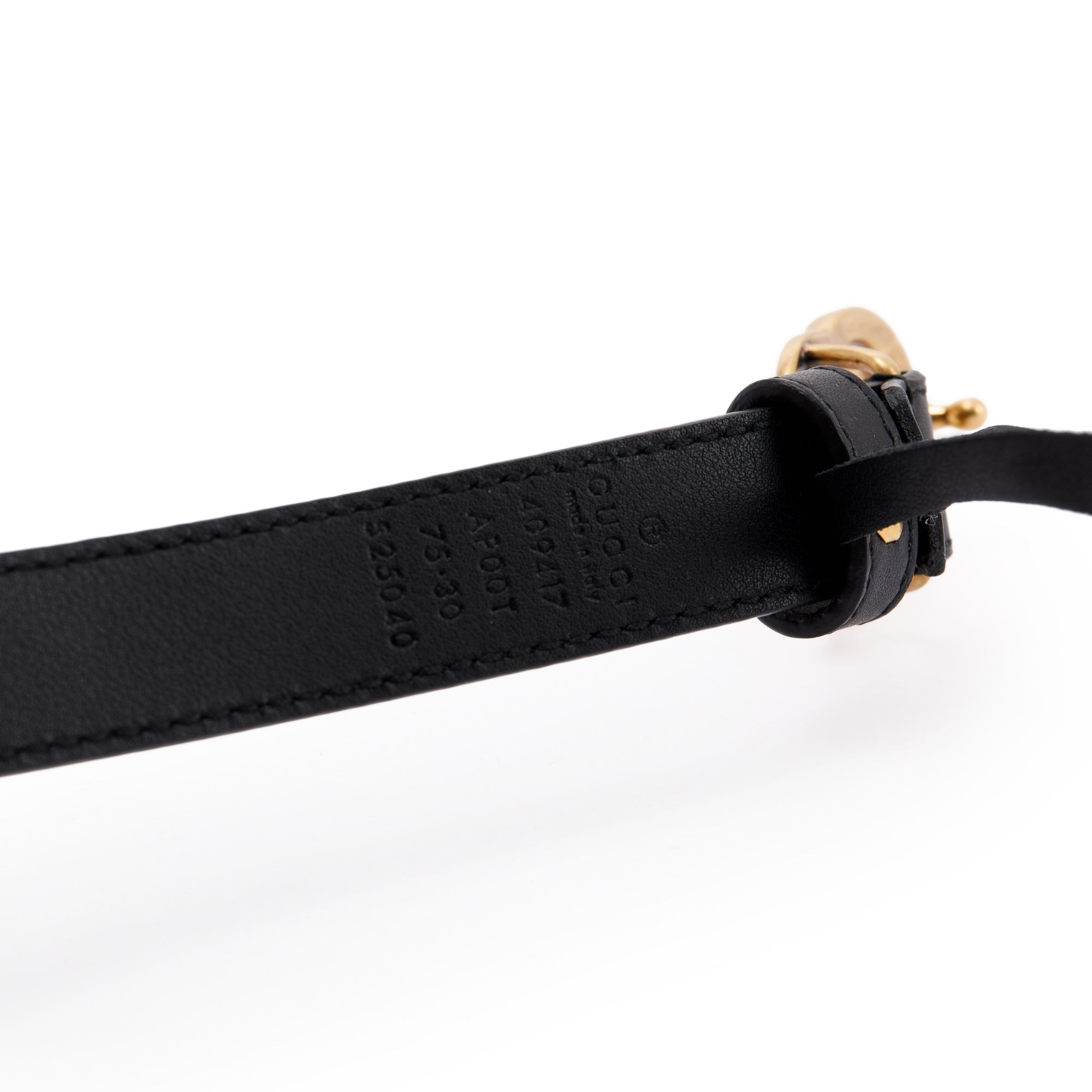 Gucci Skinny Leather Belt with Double G Buckle