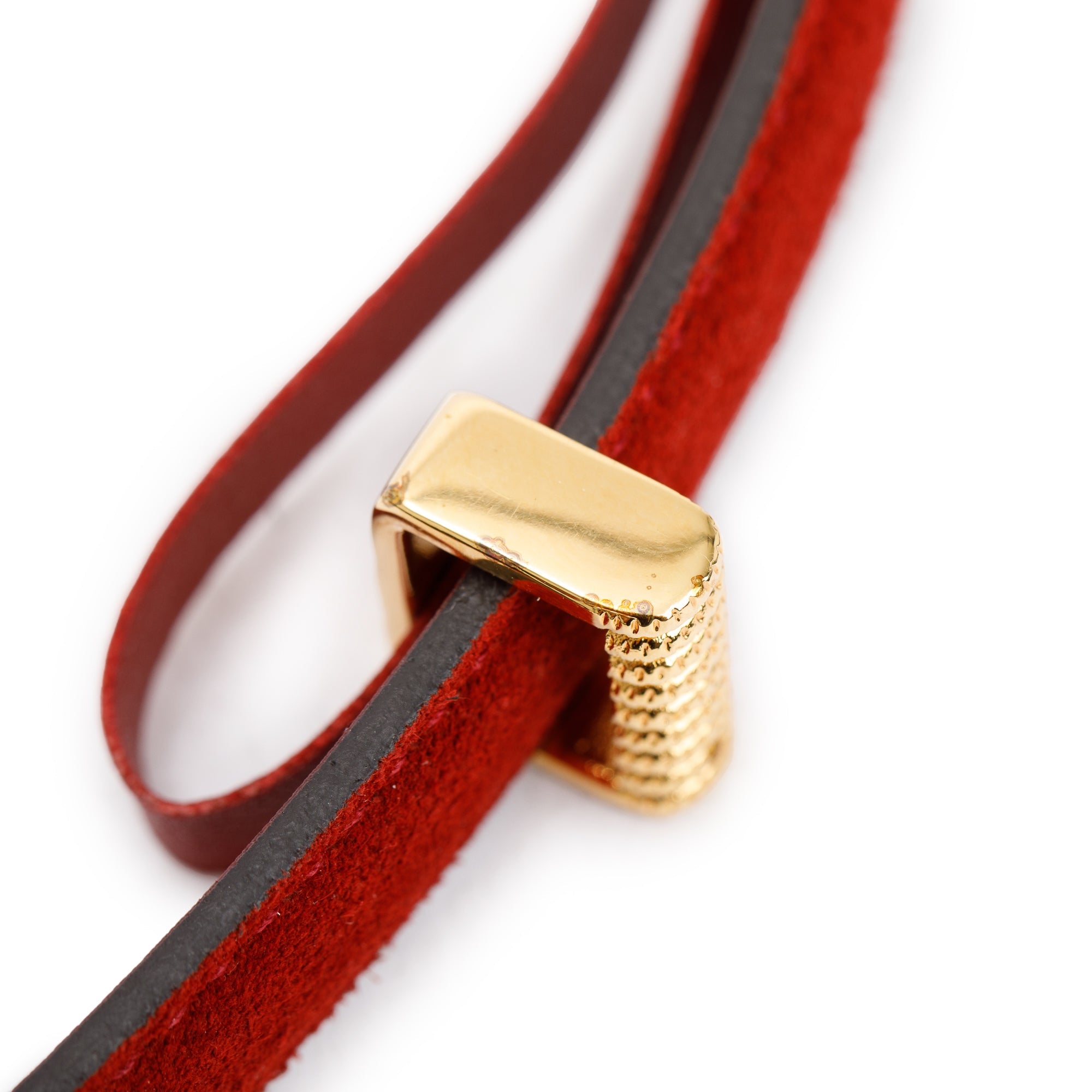 Gucci Skinny Marmont Red Suede Torchon Buckle Belt, 70 28 w/ Box
