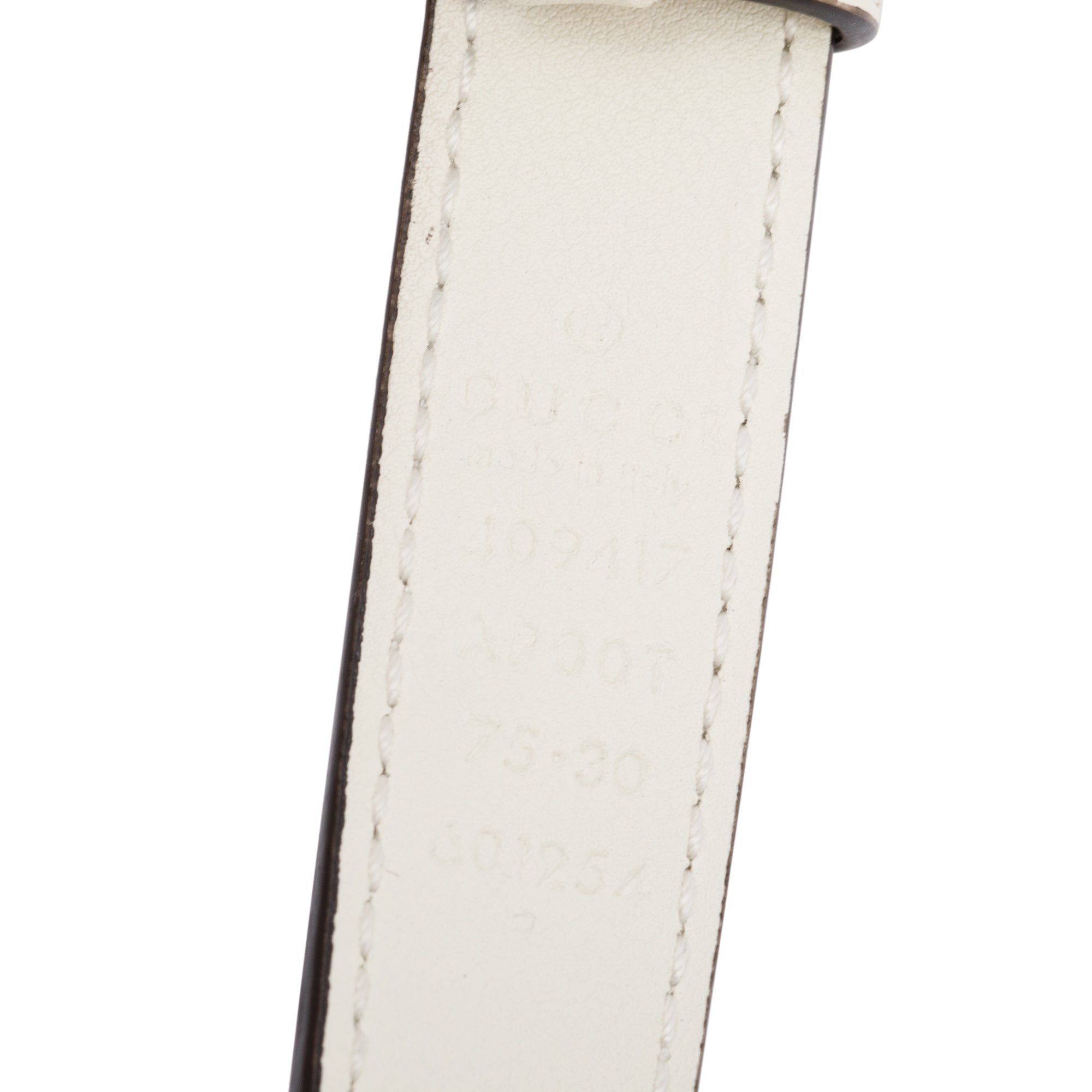 Gucci Skinny White Leather Belt with Double G Buckle, 75 30