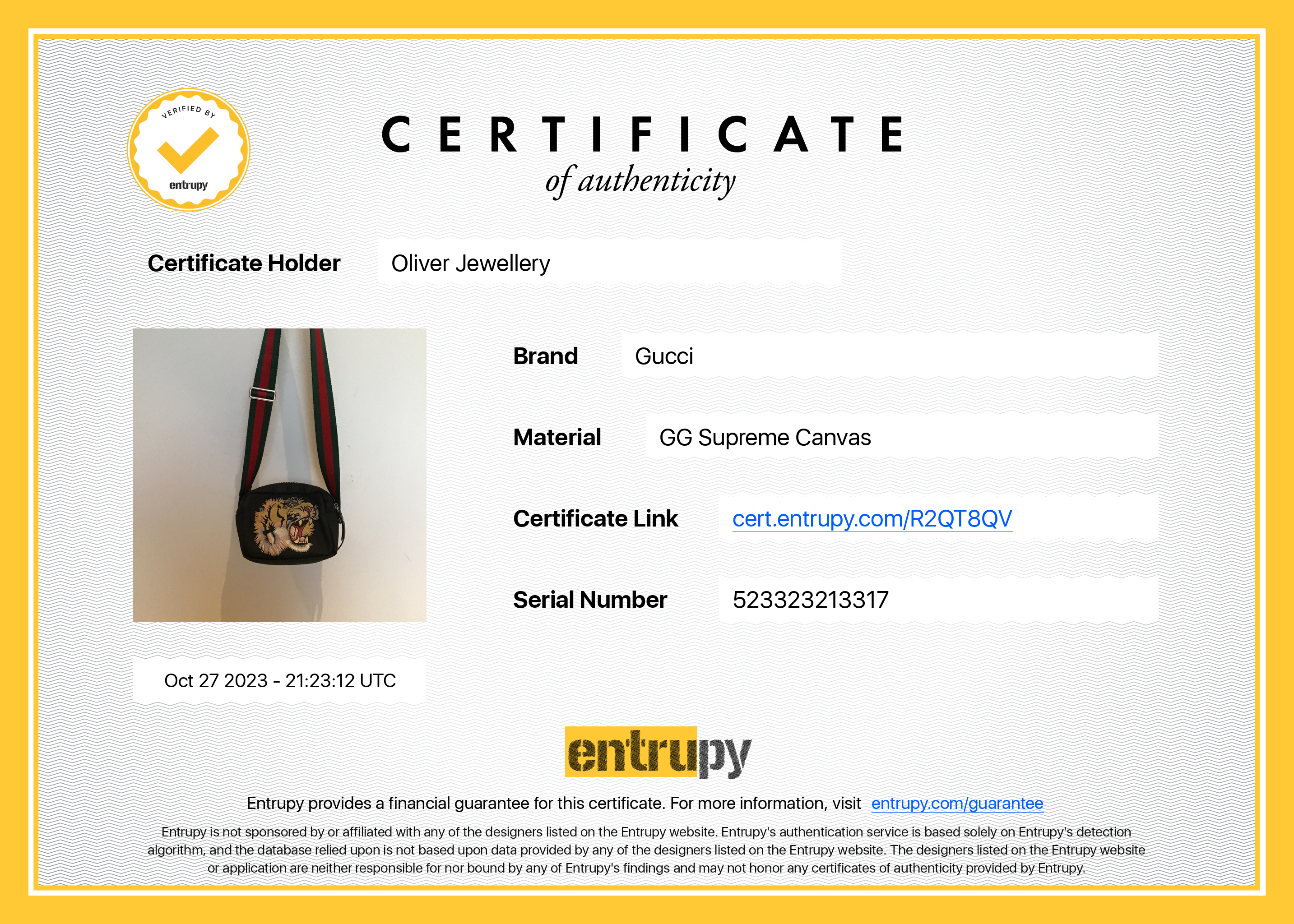 Gucci Small Black Techno Canvas Web Tiger Embroidered Belt Bag