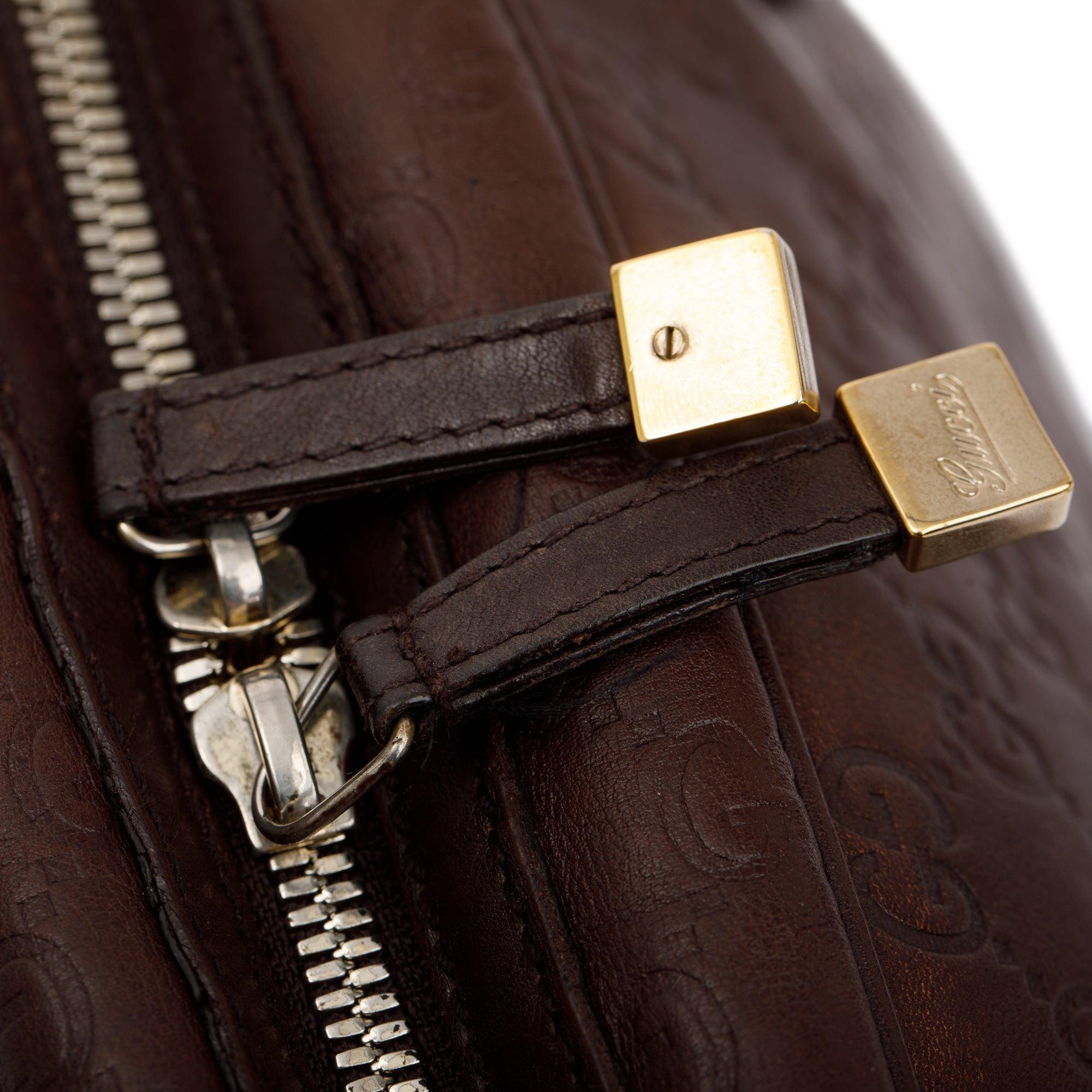 Gucci Small Brown Signature GG Leather Princy Boston Bag