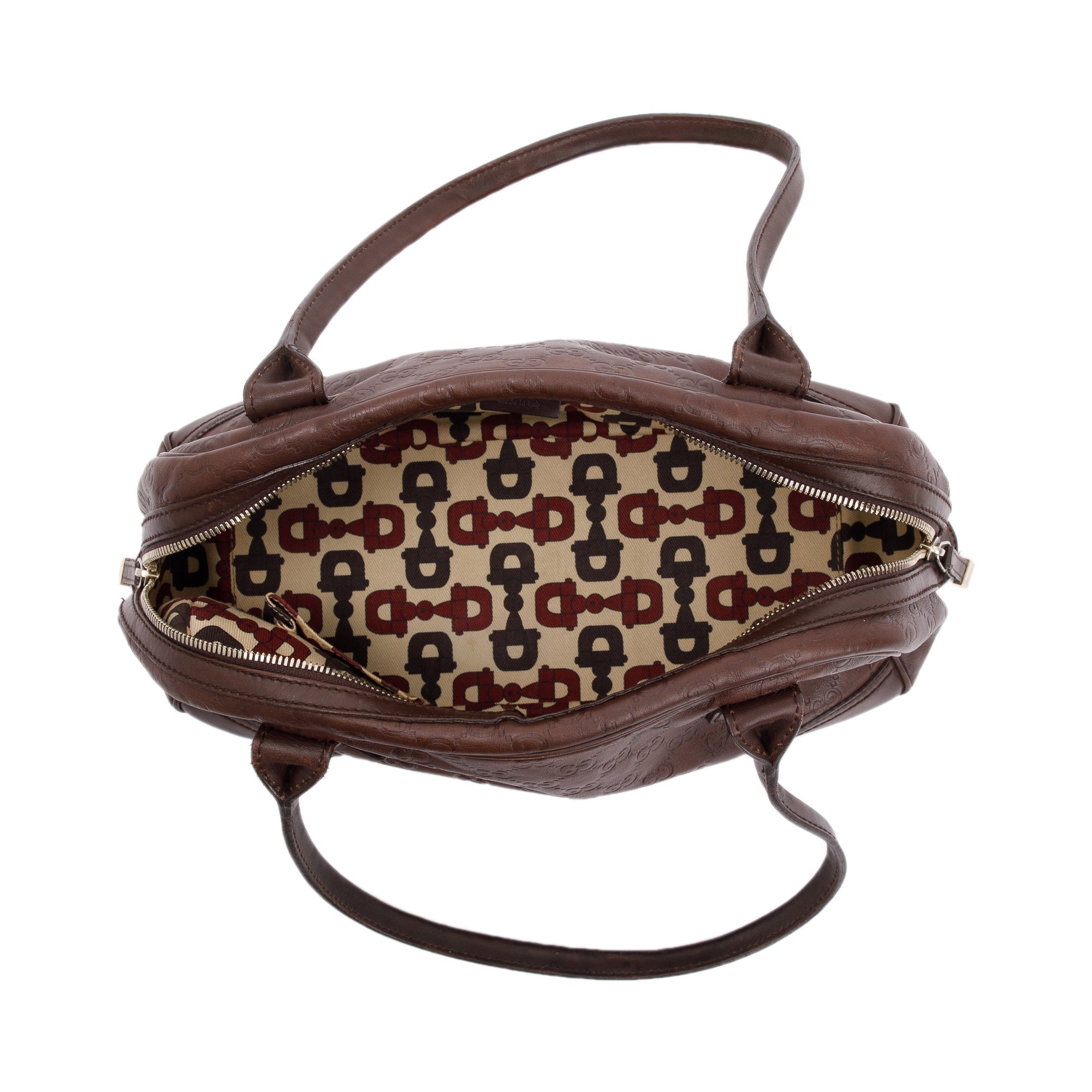 Gucci Small Brown Signature GG Leather Princy Boston Bag