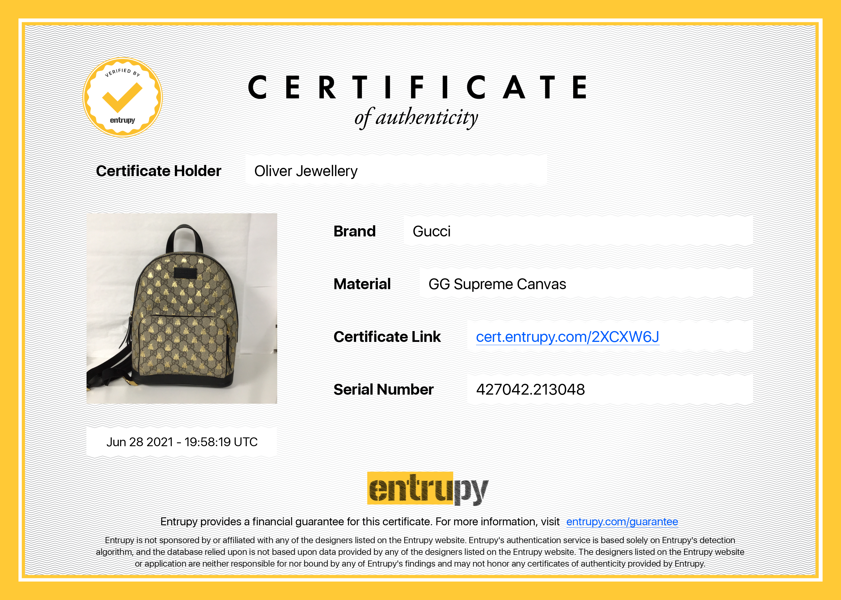 Gucci Small GG Supreme Bee Backpack