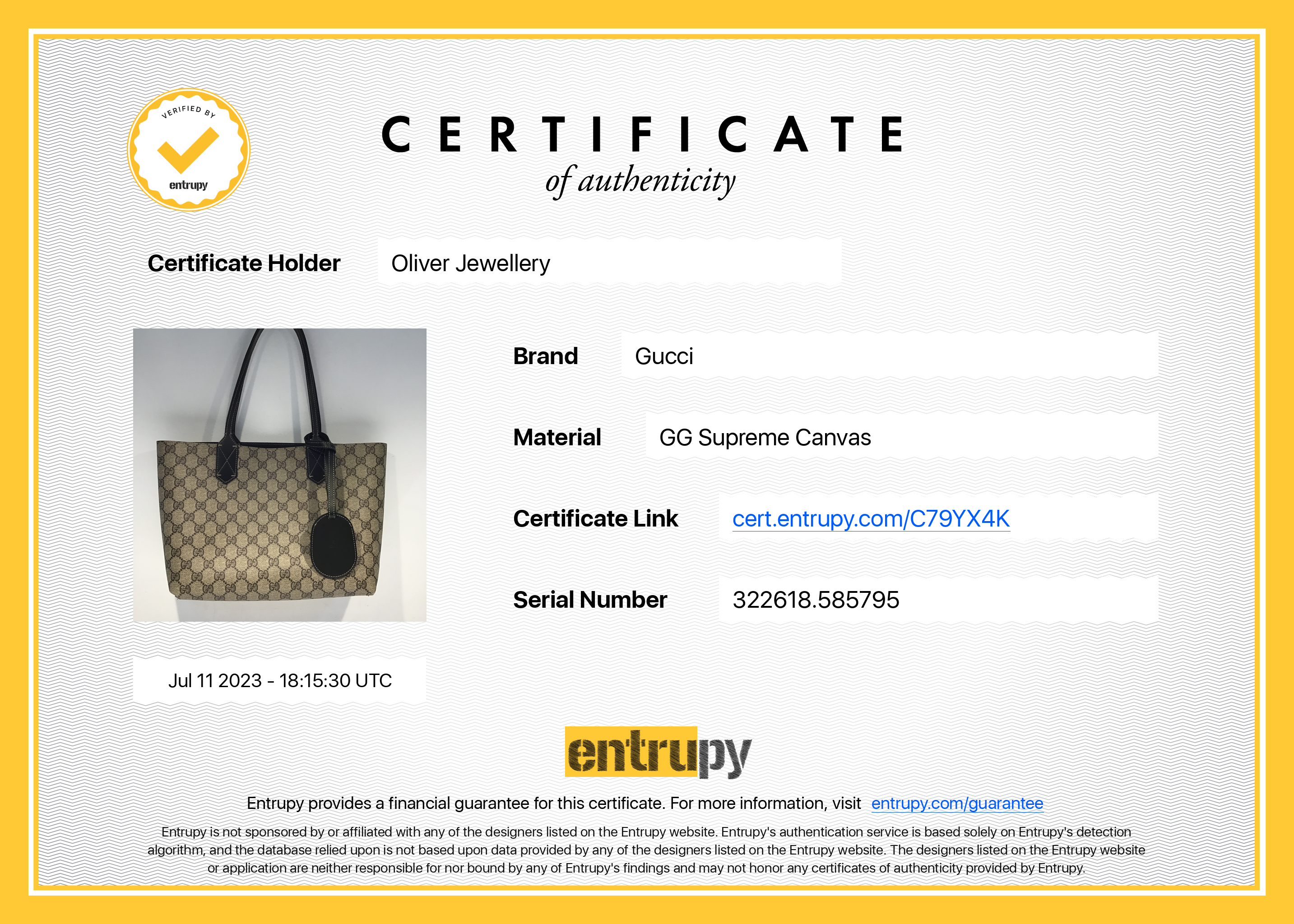 Gucci Small GG Supreme Reversible Tote w/ Box