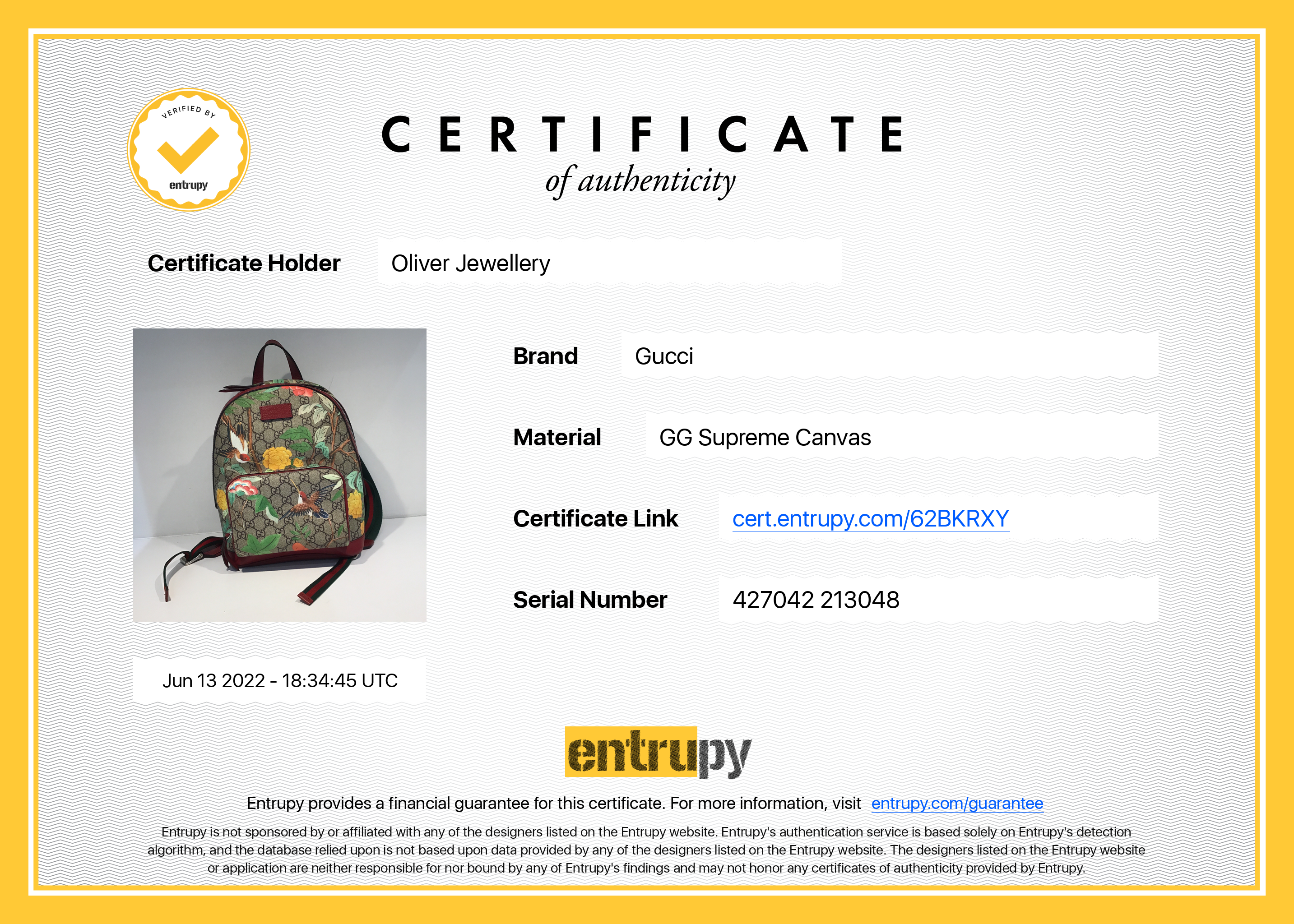 Gucci Small GG Supreme Tian Web Backpack