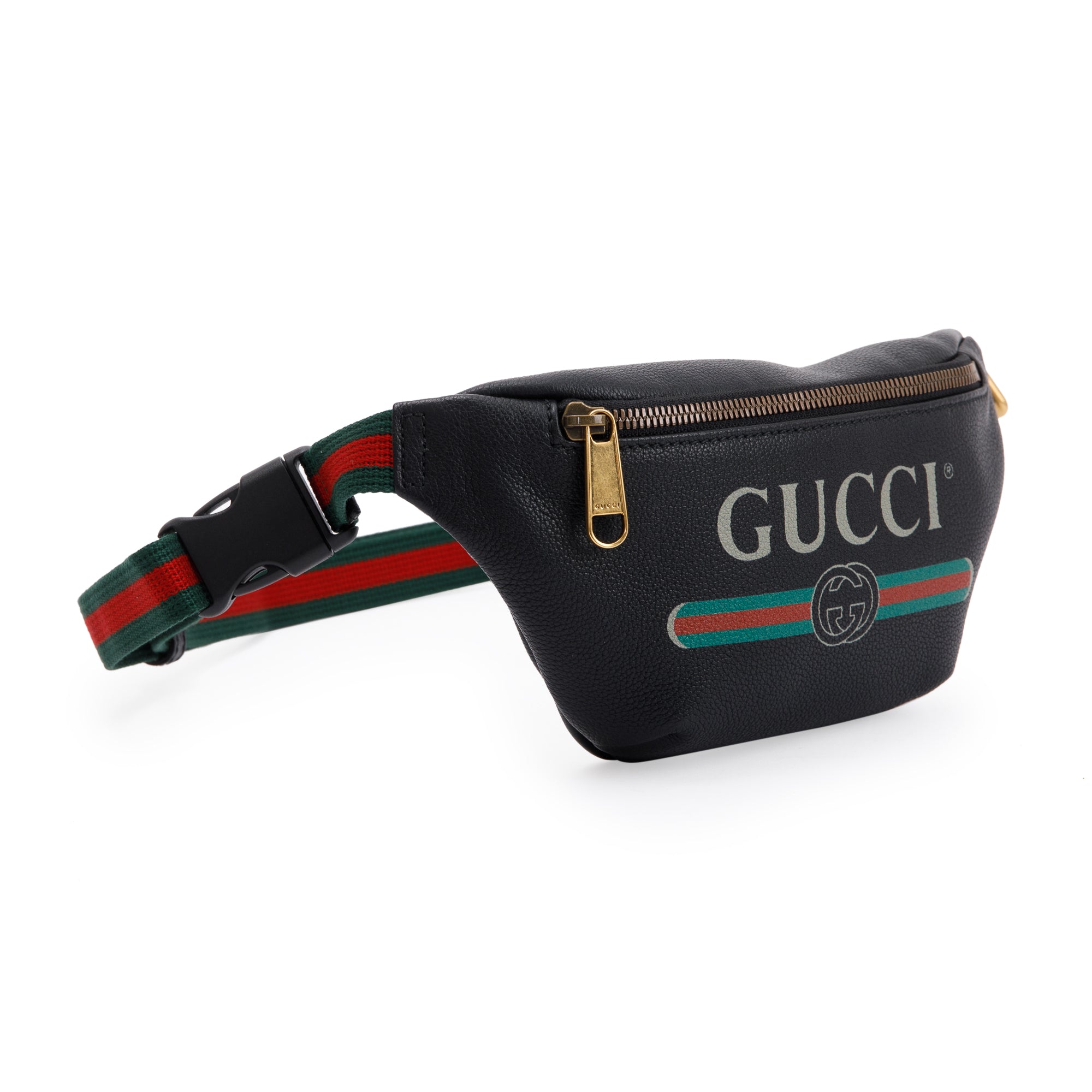 Gucci Small Logo Print Leather Belt Bag w/ Box