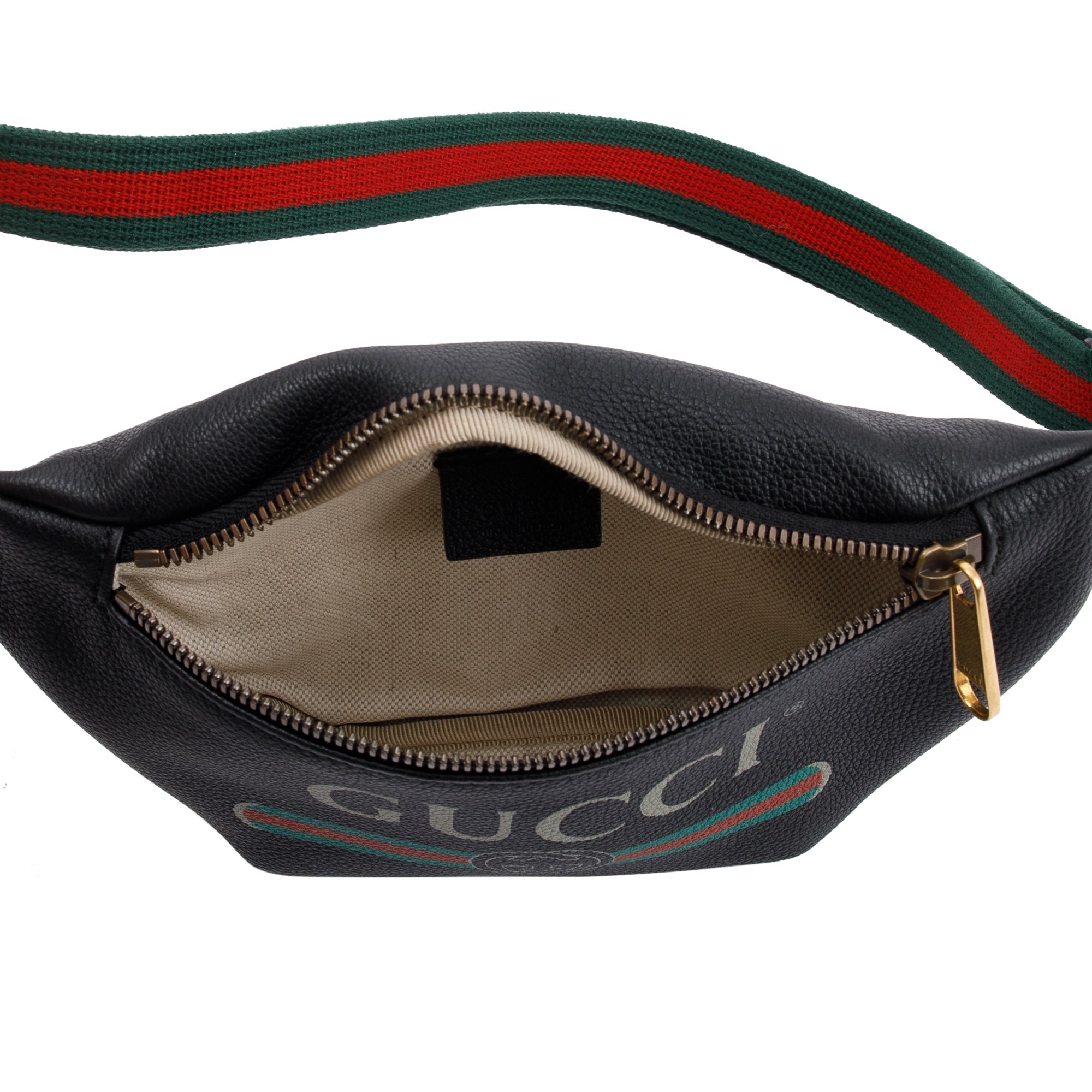 Gucci Small Logo Print Leather Belt Bag w/ Box