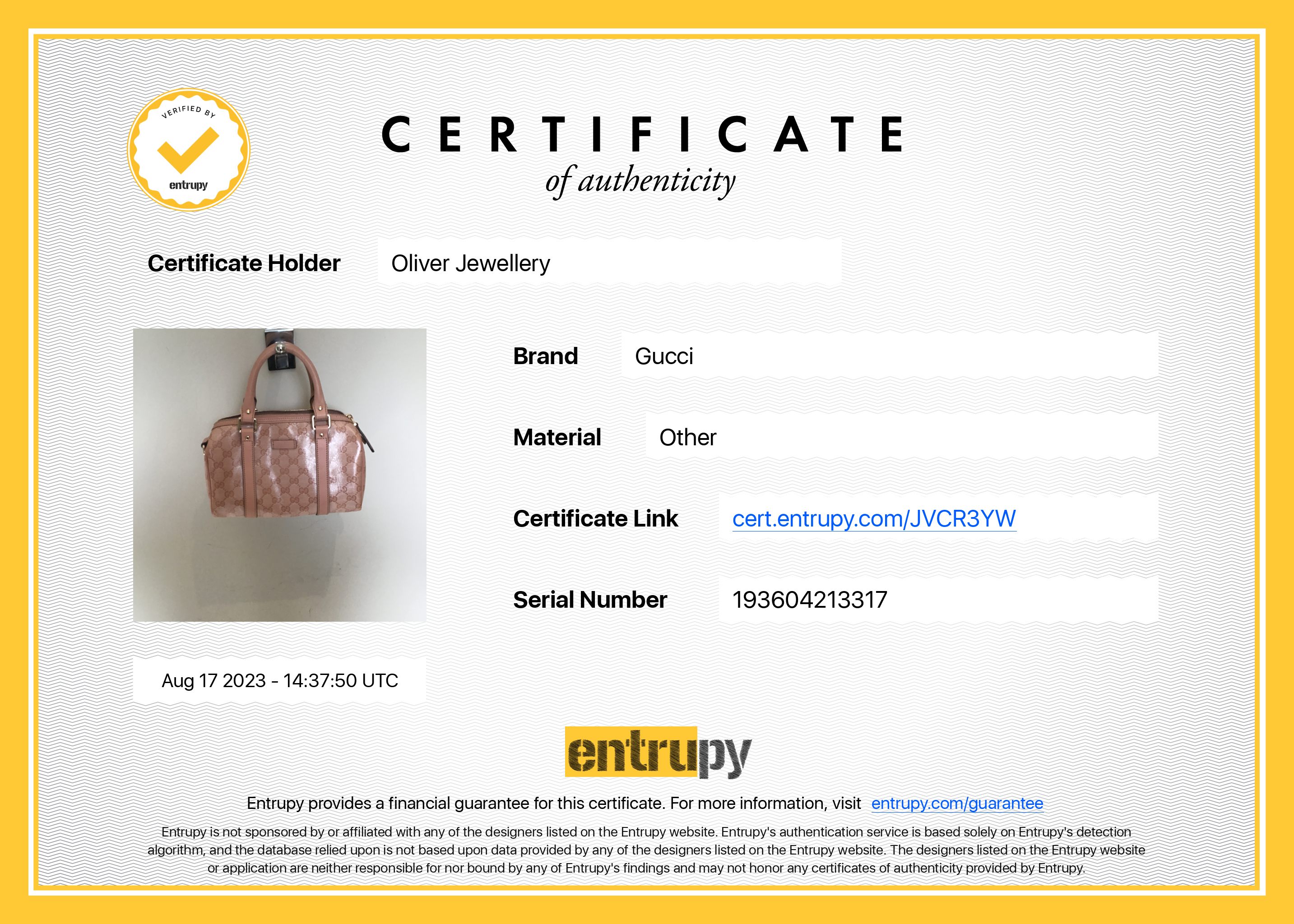 Gucci Small Pink Crystal GG Imprime Joy Boston Bag