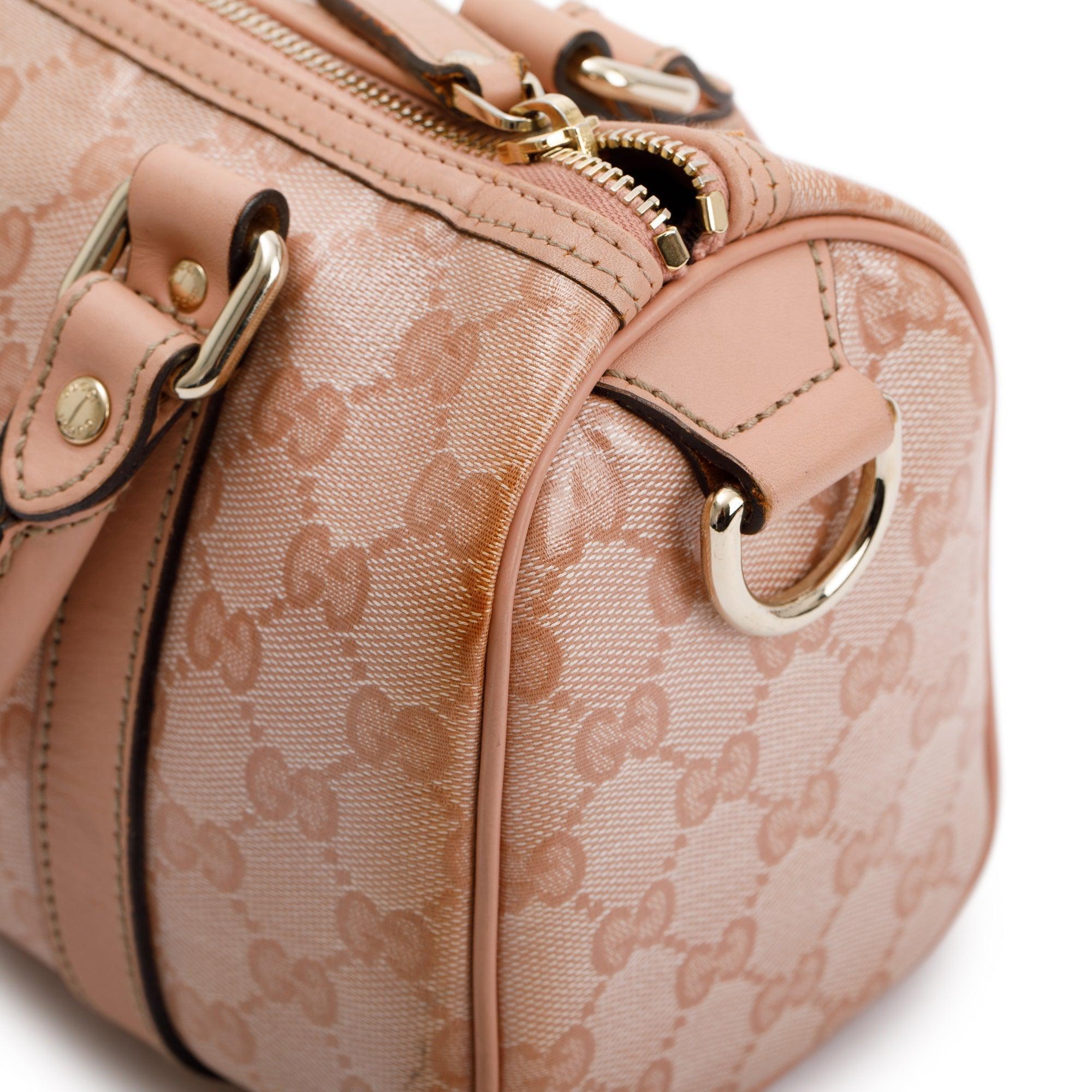 Gucci Small Pink Crystal GG Imprime Joy Boston Bag