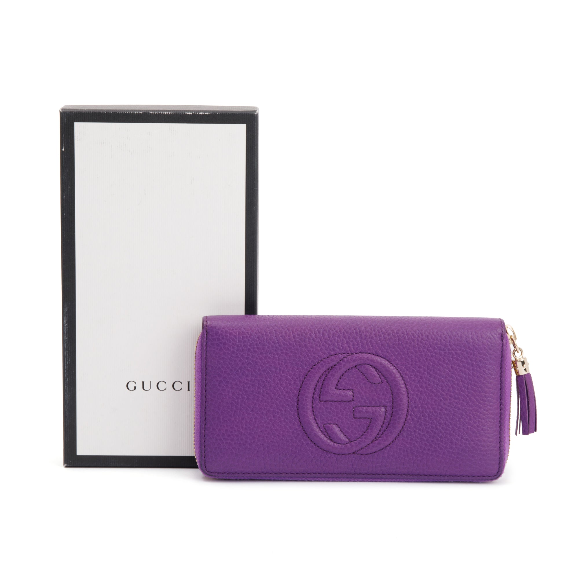 Gucci Soho Leather Zip Around Wallet w/ Box