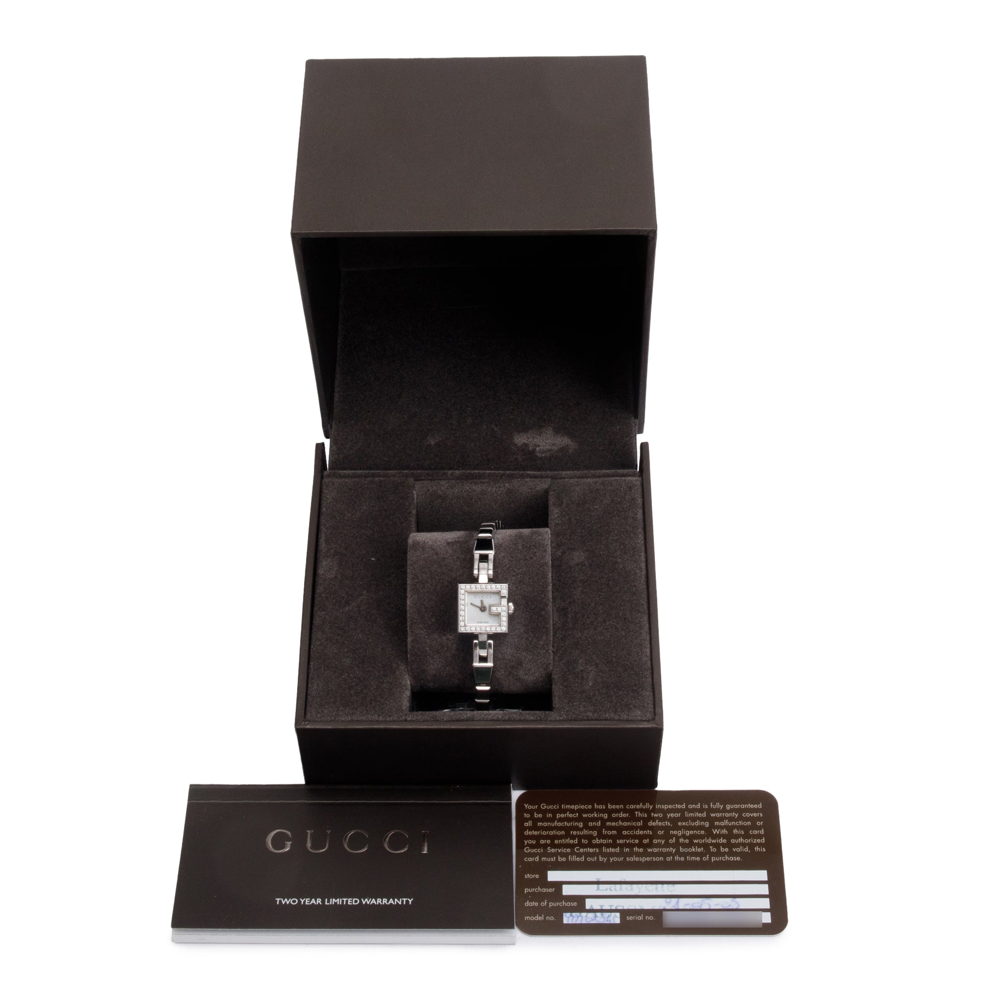 Gucci Stainless Steel 102 Series Diamond Bezel 14 MM Watch w/ Box & Papers