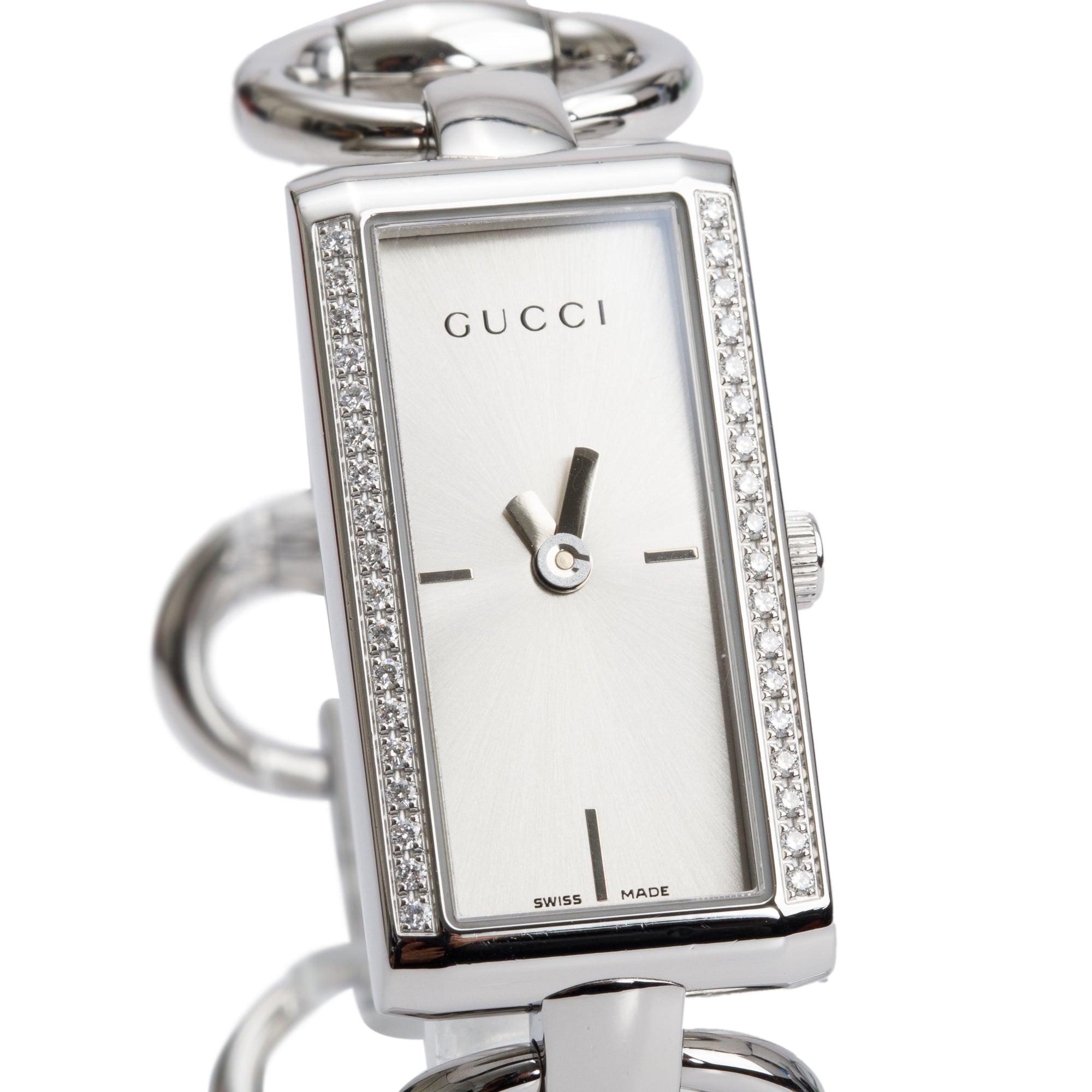Gucci Stainless Steel 119 Tornabuoni Diamond Bezel Watch