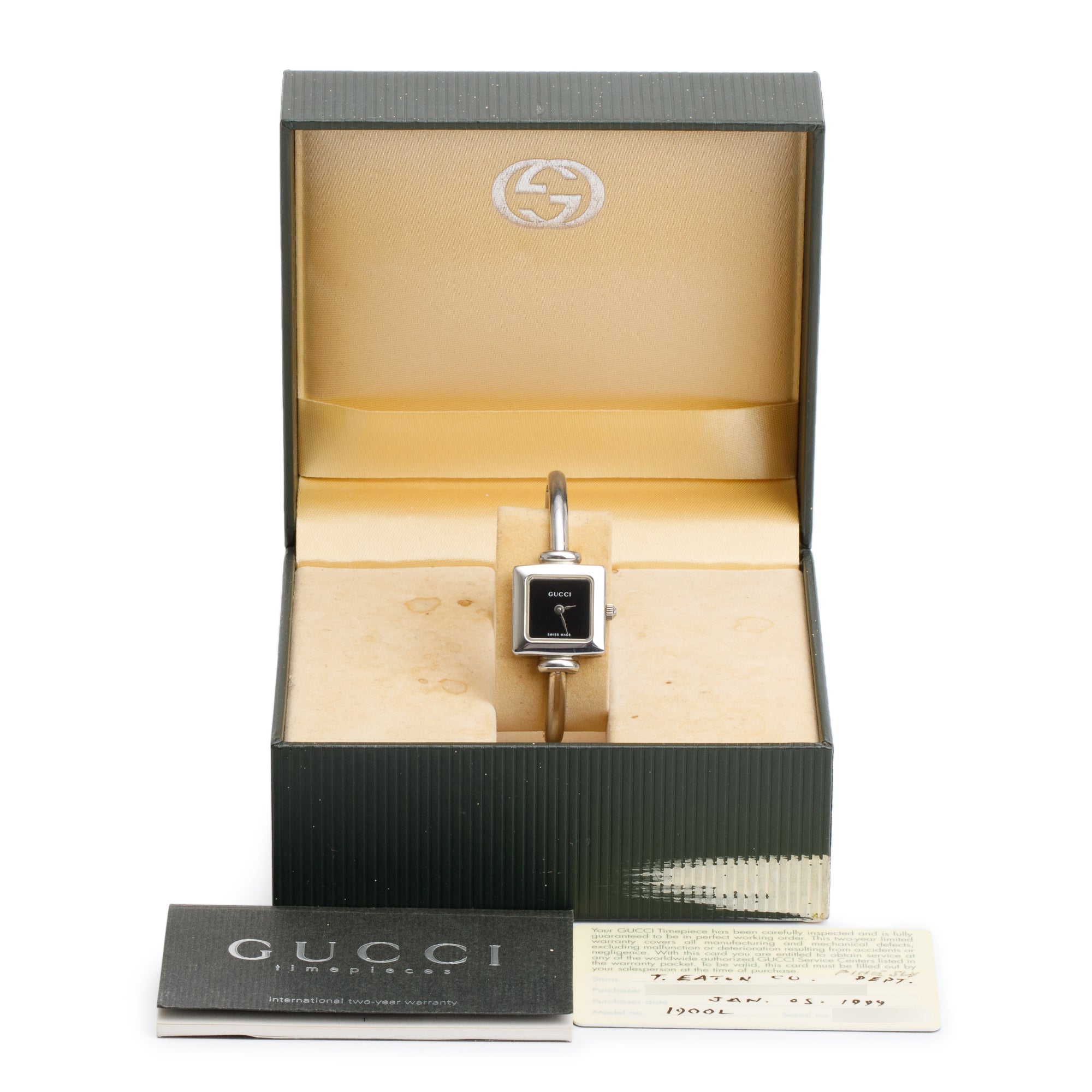 Gucci Stainless Steel 1900 Series 19.5 MM Watch w/ Box & Papers