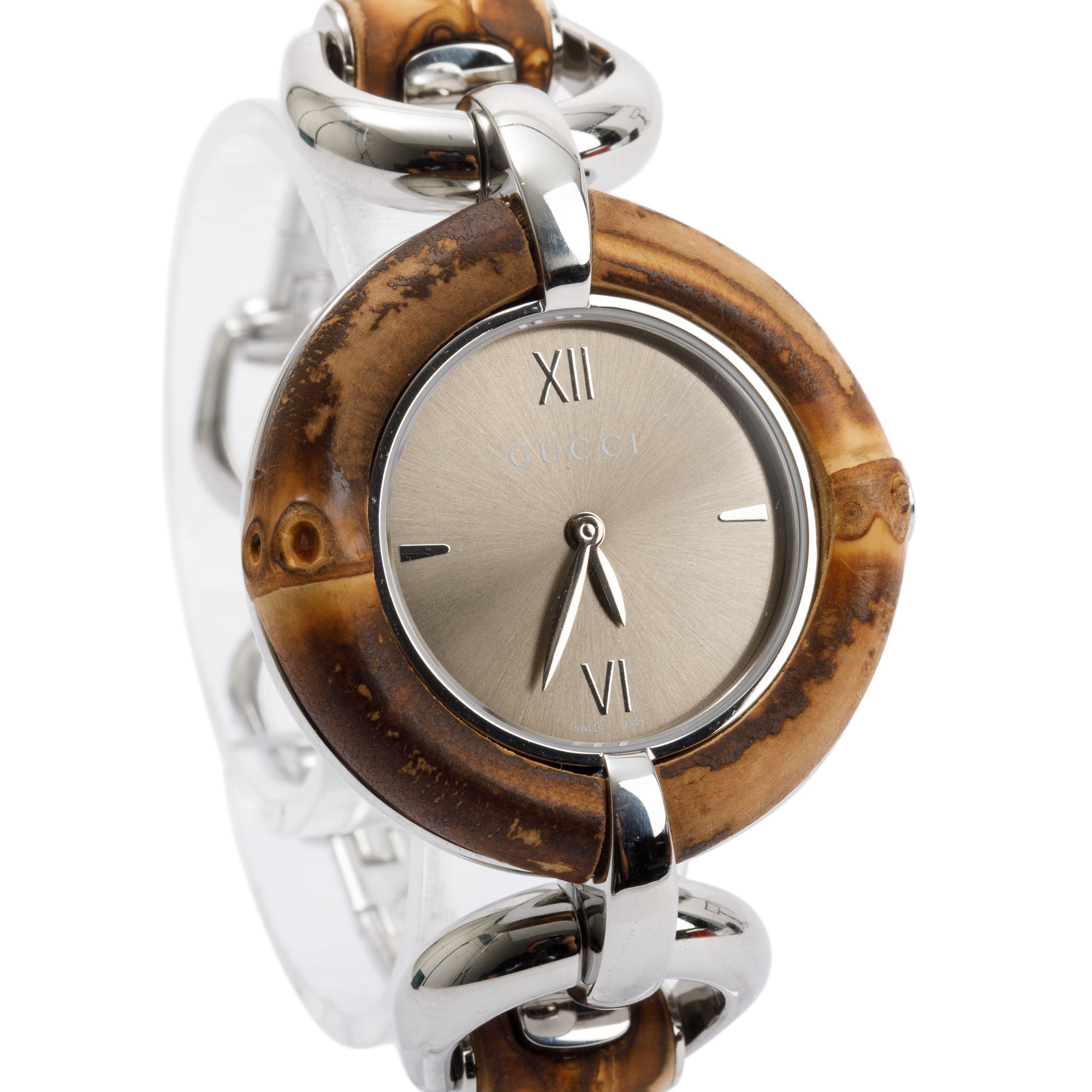 Gucci Stainless Steel Bamboo 36 MM Watch w/ Box