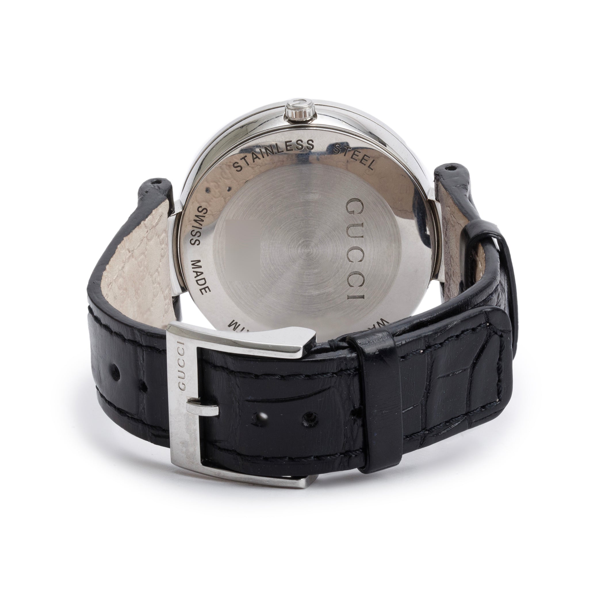 Gucci Stainless Steel Diamond Bezel Interlocking G 37 MM Watch