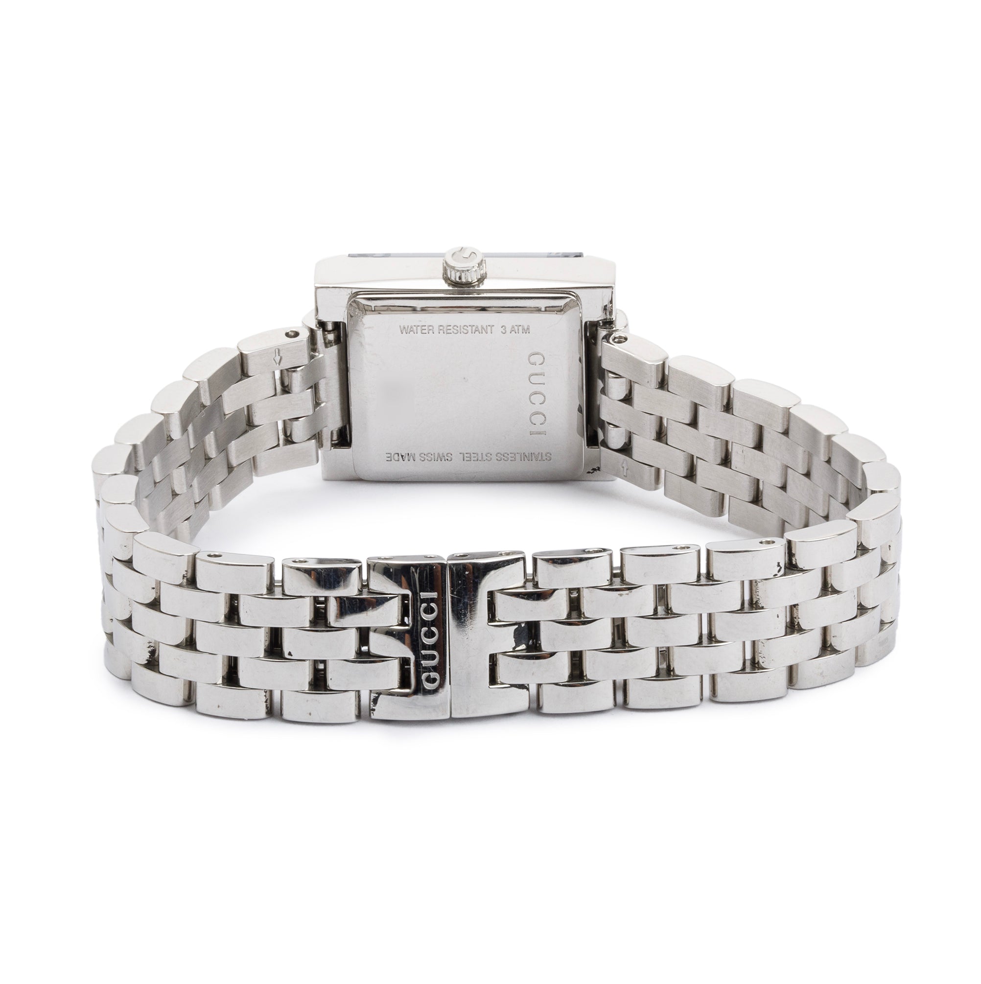 Gucci Stainless Steel G-Frame Pink Mother of Pearl Diamond Dial Watch