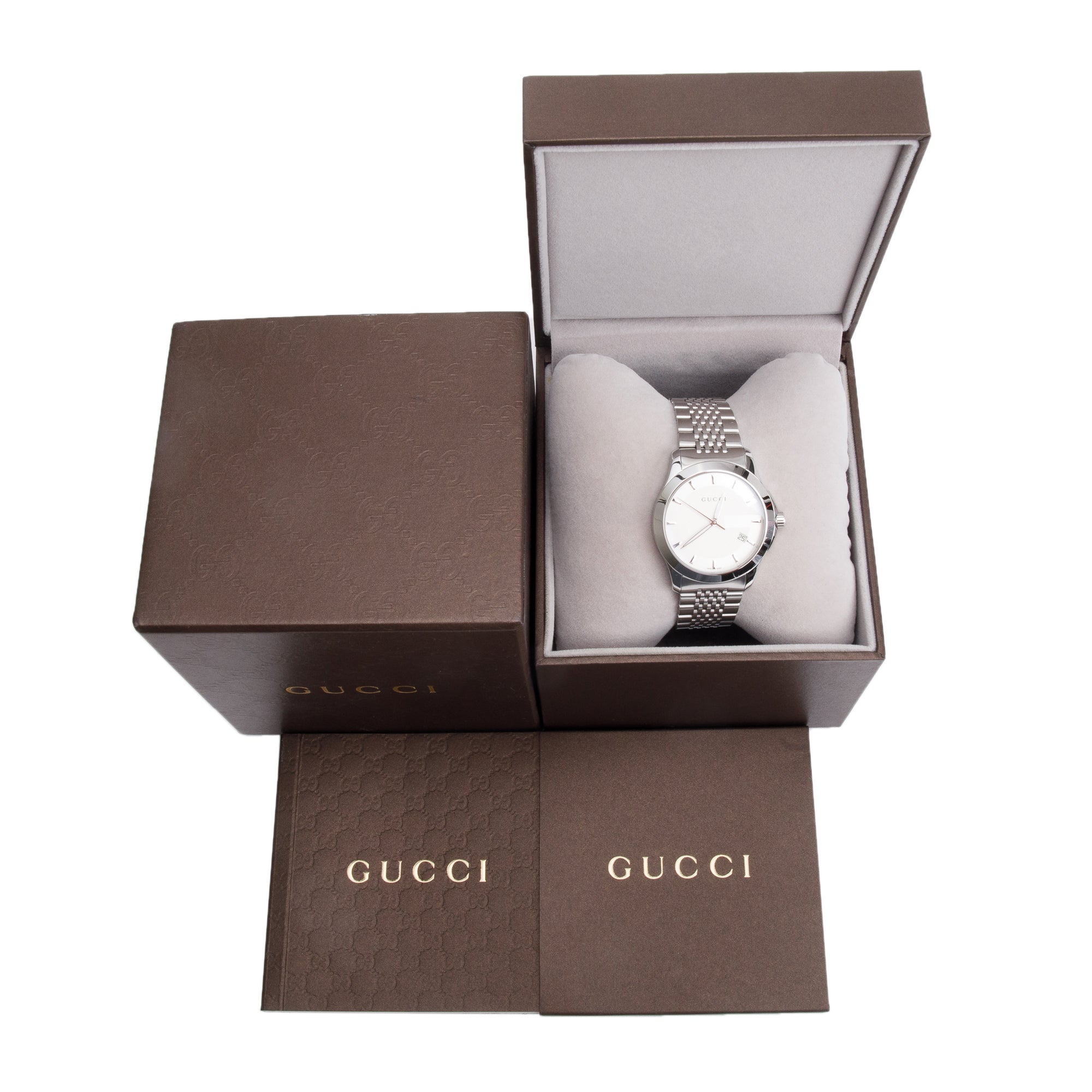 Gucci Stainless Steel G-Timeless 39 MM Watch w/ Box & Papers