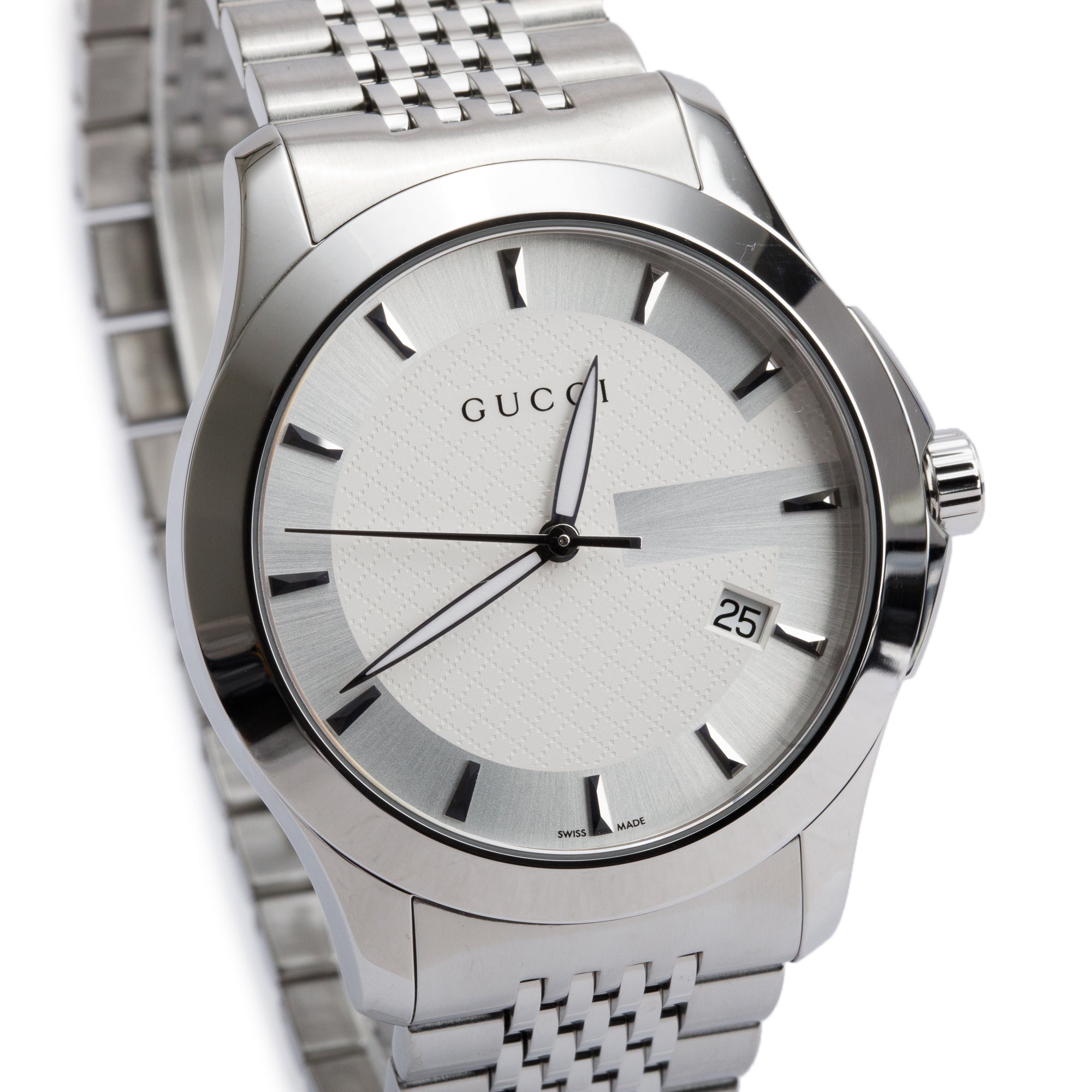 Gucci Stainless Steel G-Timeless 39 MM Watch w/ Box & Papers