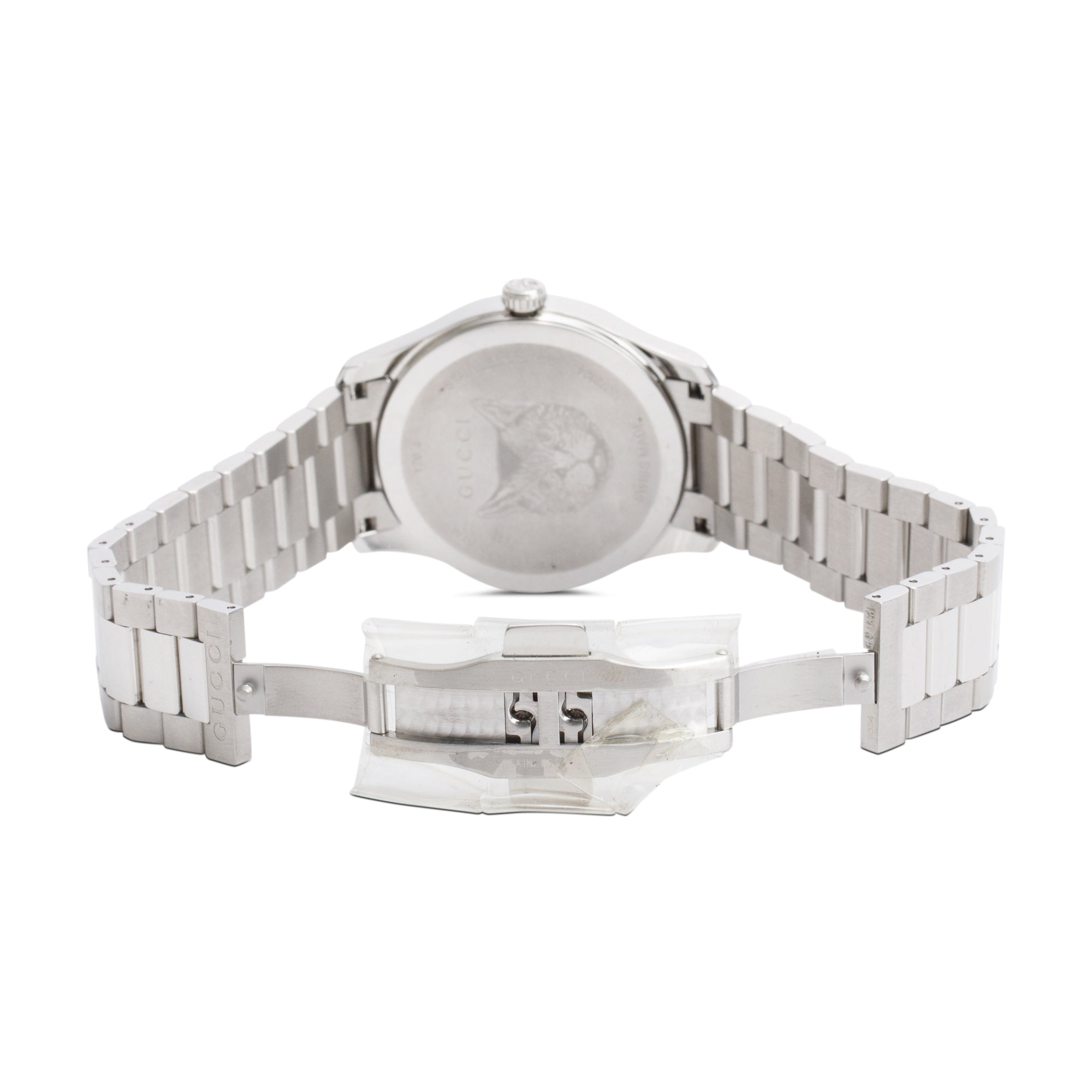 Gucci Stainless Steel G-Timeless Pink Mother of Pearl Feline Dial 38 MM Quartz Watch