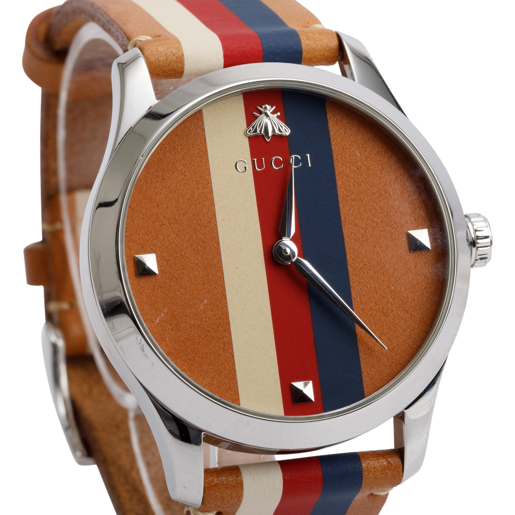 Gucci Stainless Steel G-Timeless Striped 38 MM Quartz Watch