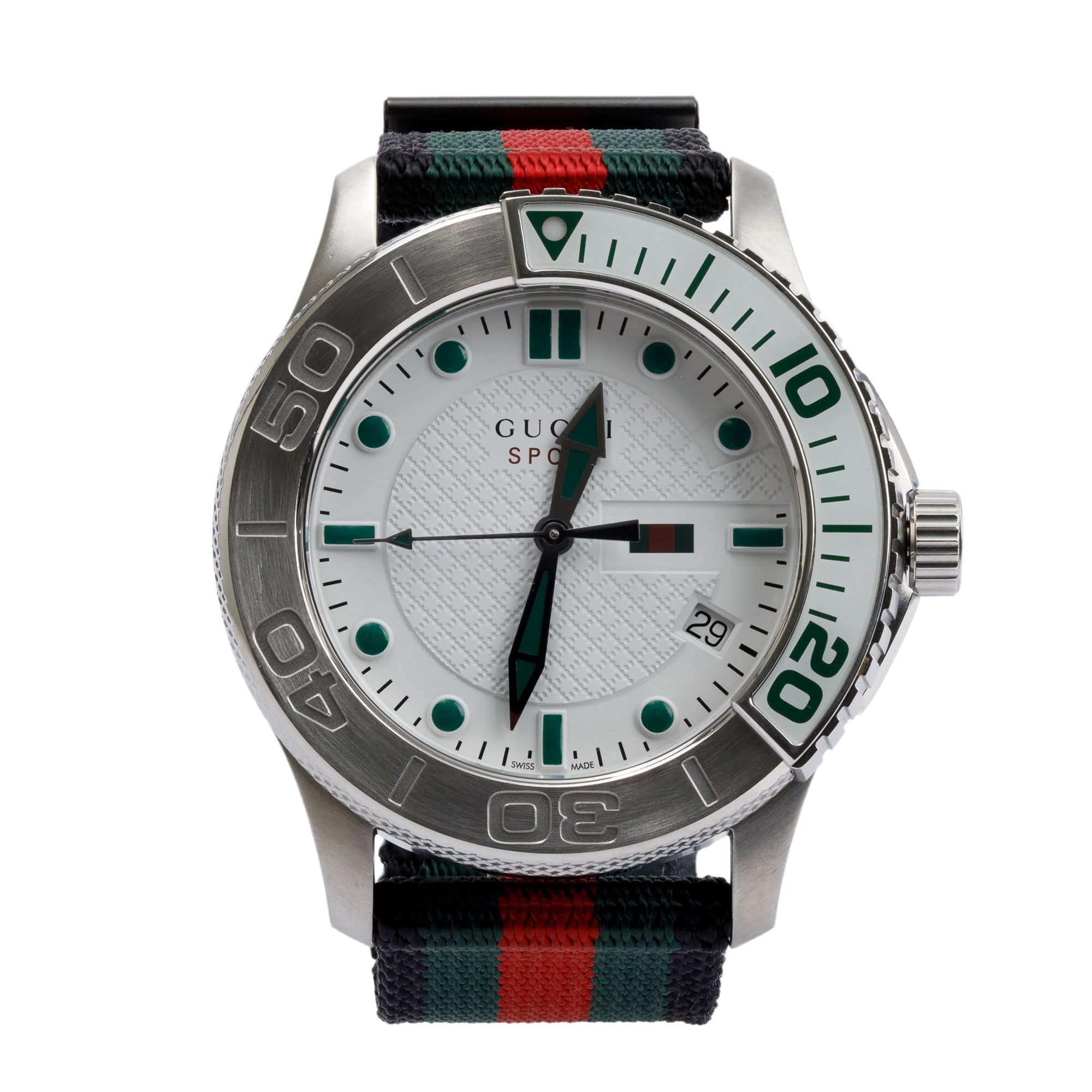 Gucci Stainless Steel G-Timeless XL Sport 44 MM Watch w/ Box & Papers