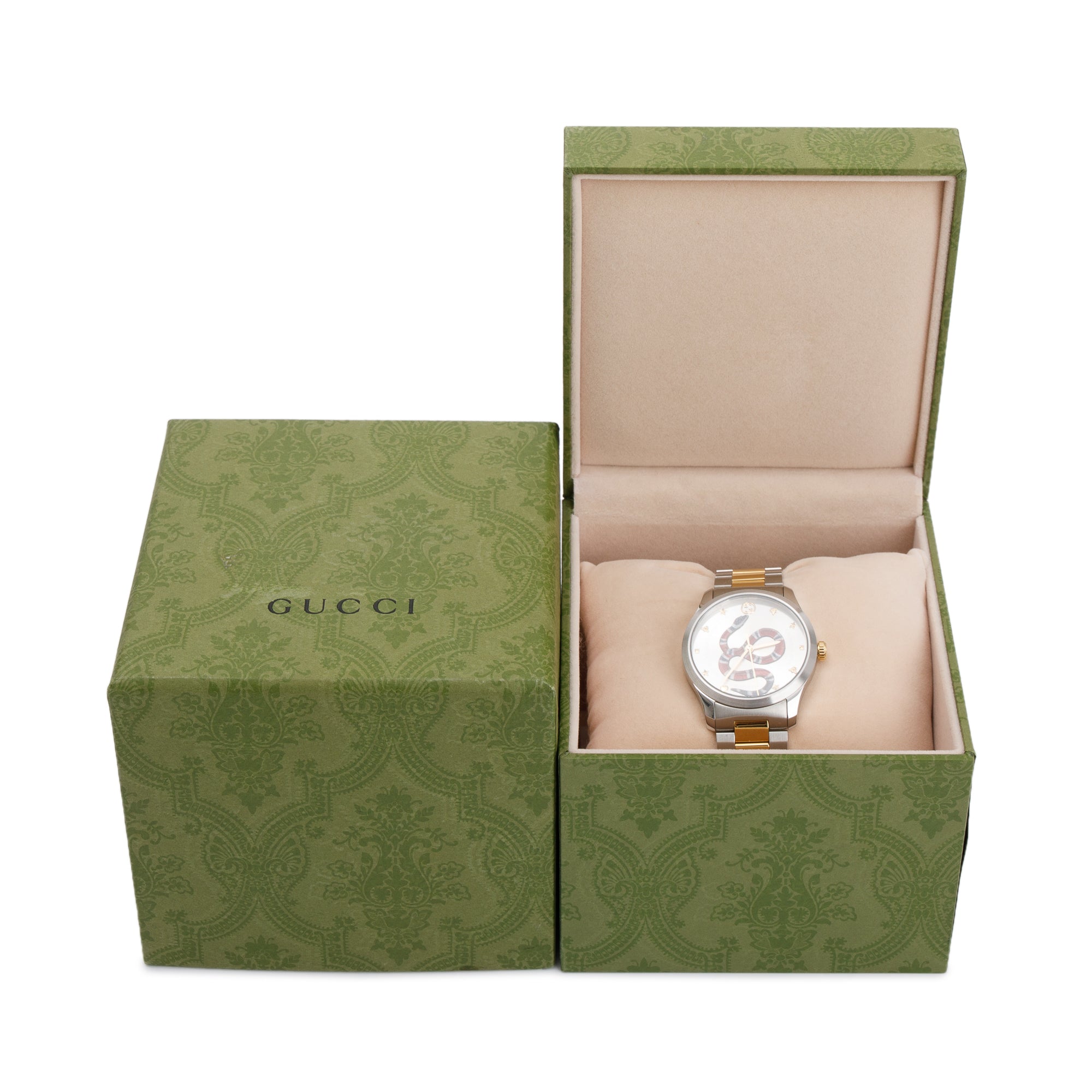 Gucci Stainless Steel & Gold Plated G-Timeless 38 MM Watch w/ Box & Papers