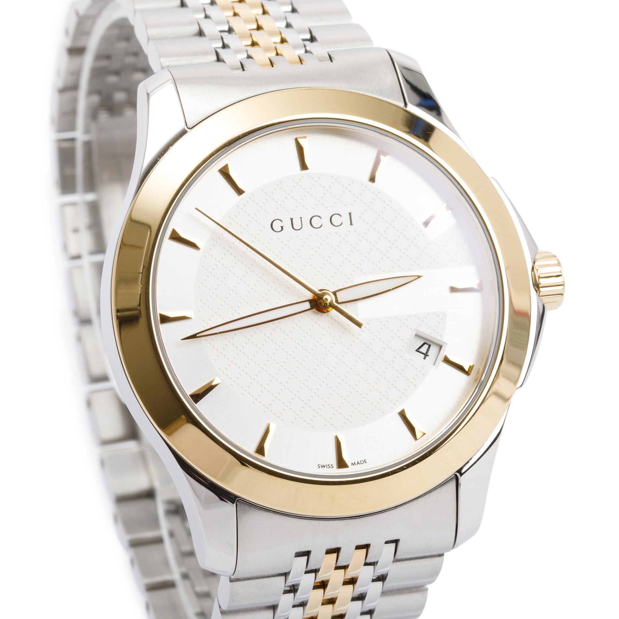 Gucci Stainless Steel & Gold Plated G-Timeless 38 MM Watch w/ Box & Papers