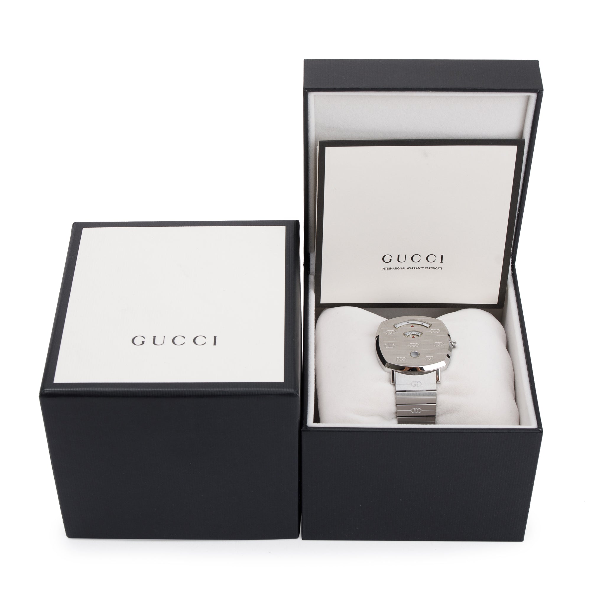 Gucci Stainless Steel Grip 38 MM Watch w/ Box & Papers