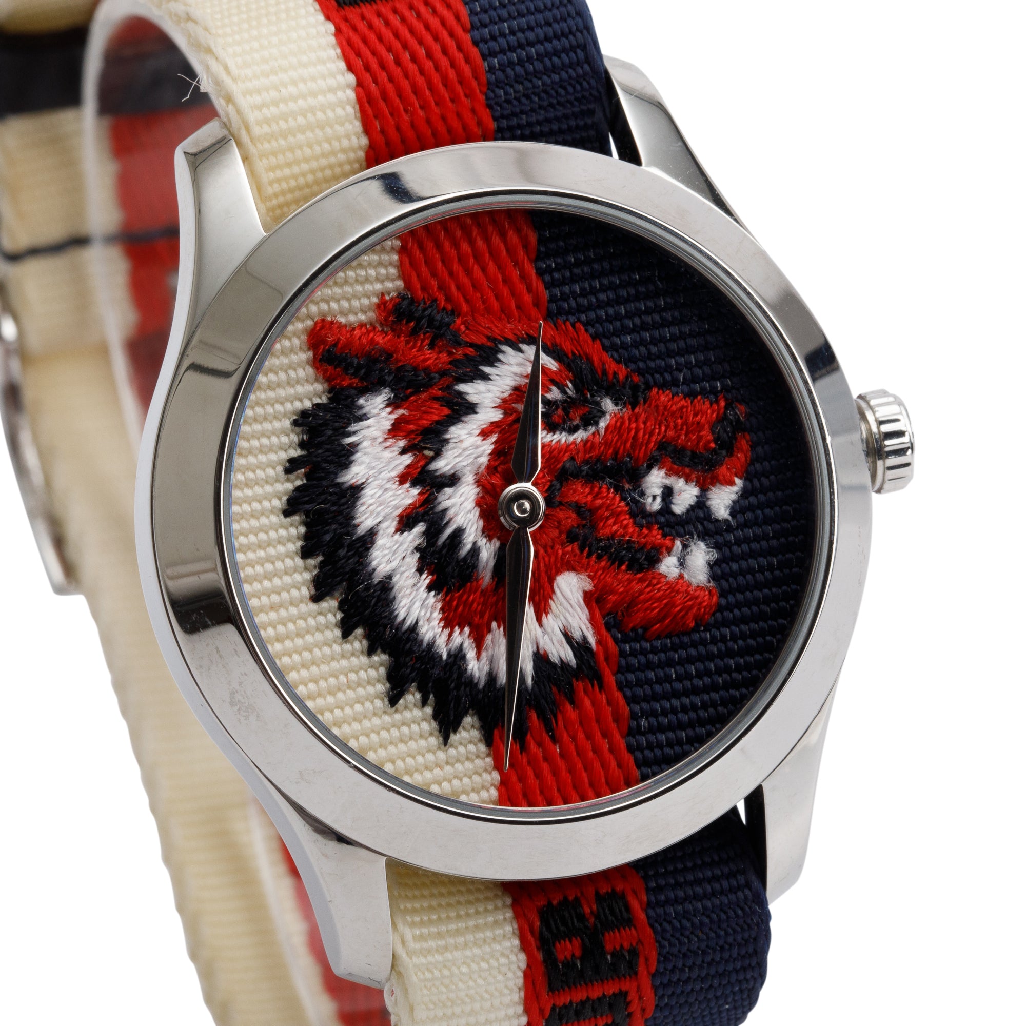 Gucci Stainless Steel Nylon Le Marche Des Merveilles Wolf 38 MM Quartz Watch