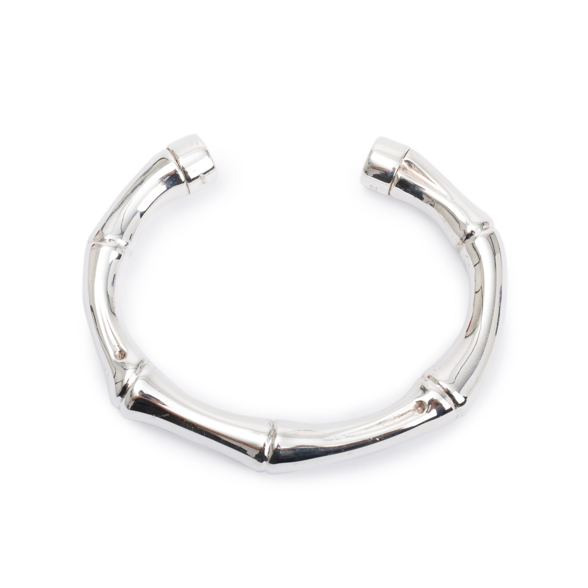 Gucci Sterling Silver Bamboo Cuff Bracelet